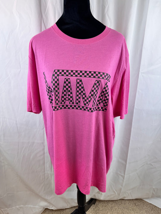 Mama T-shirt with Checkered Design