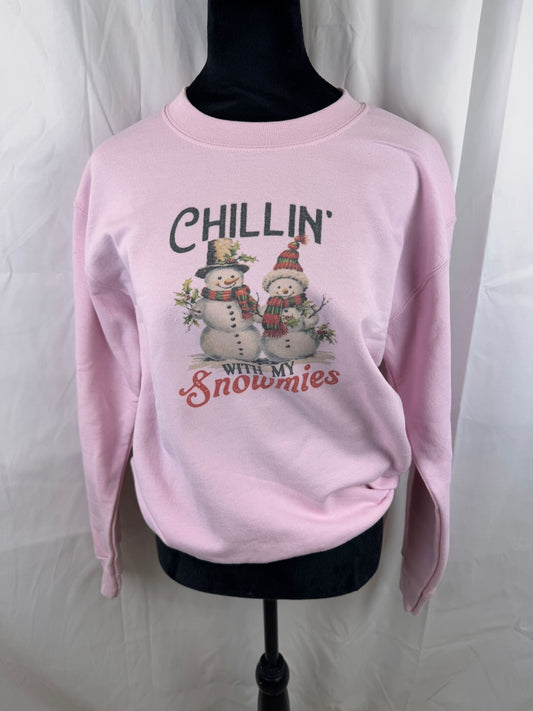 Chillin With My Snowmies Holiday Sweatshirt, Sublimated Christmas Shirt