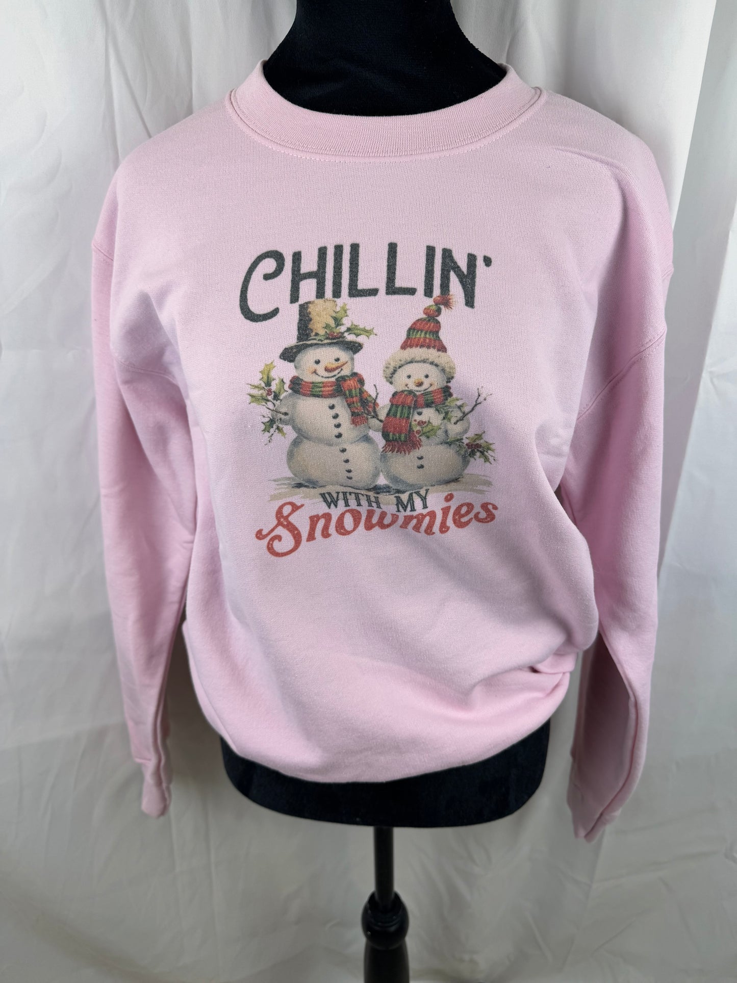 Chillin With My Snowmies Holiday Sweatshirt, Sublimated Christmas Shirt