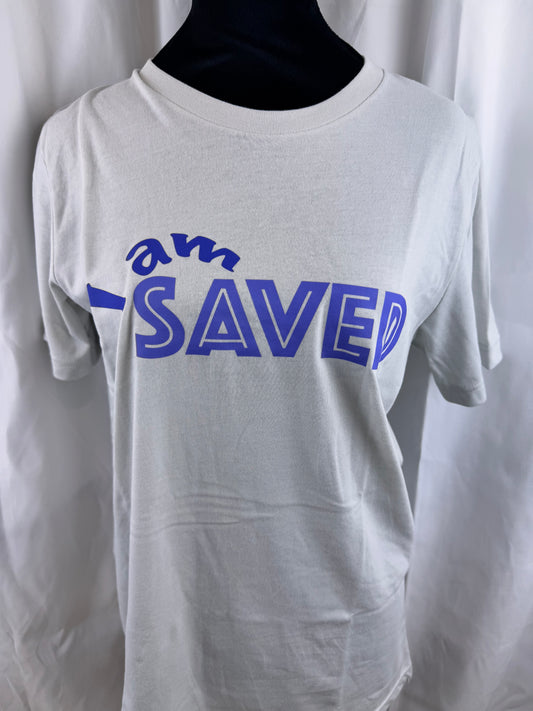 I Am Saved Heather Silver Bella and Canvas T-shirt