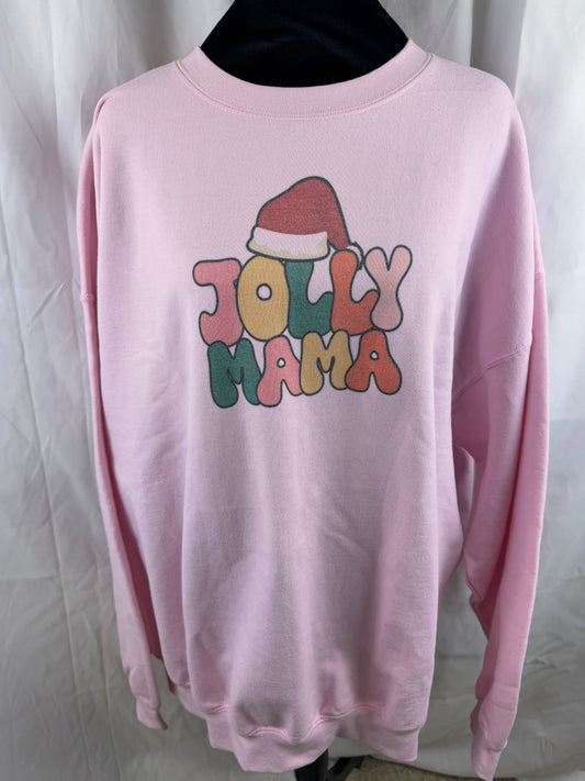 Jolly Mama Holiday Sweatshirt, Sublimated Christmas Shirt