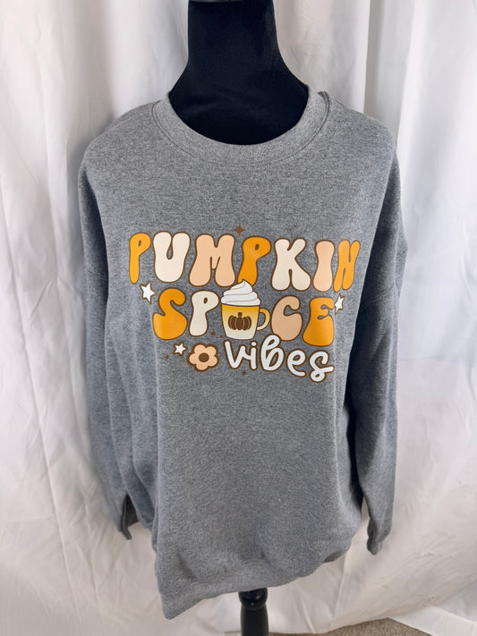 Pumpkin Spice Vibes Sweatshirt - Fall Apparel - Sweatshirt For Fall Season - Pumpkin Spice Lovers
