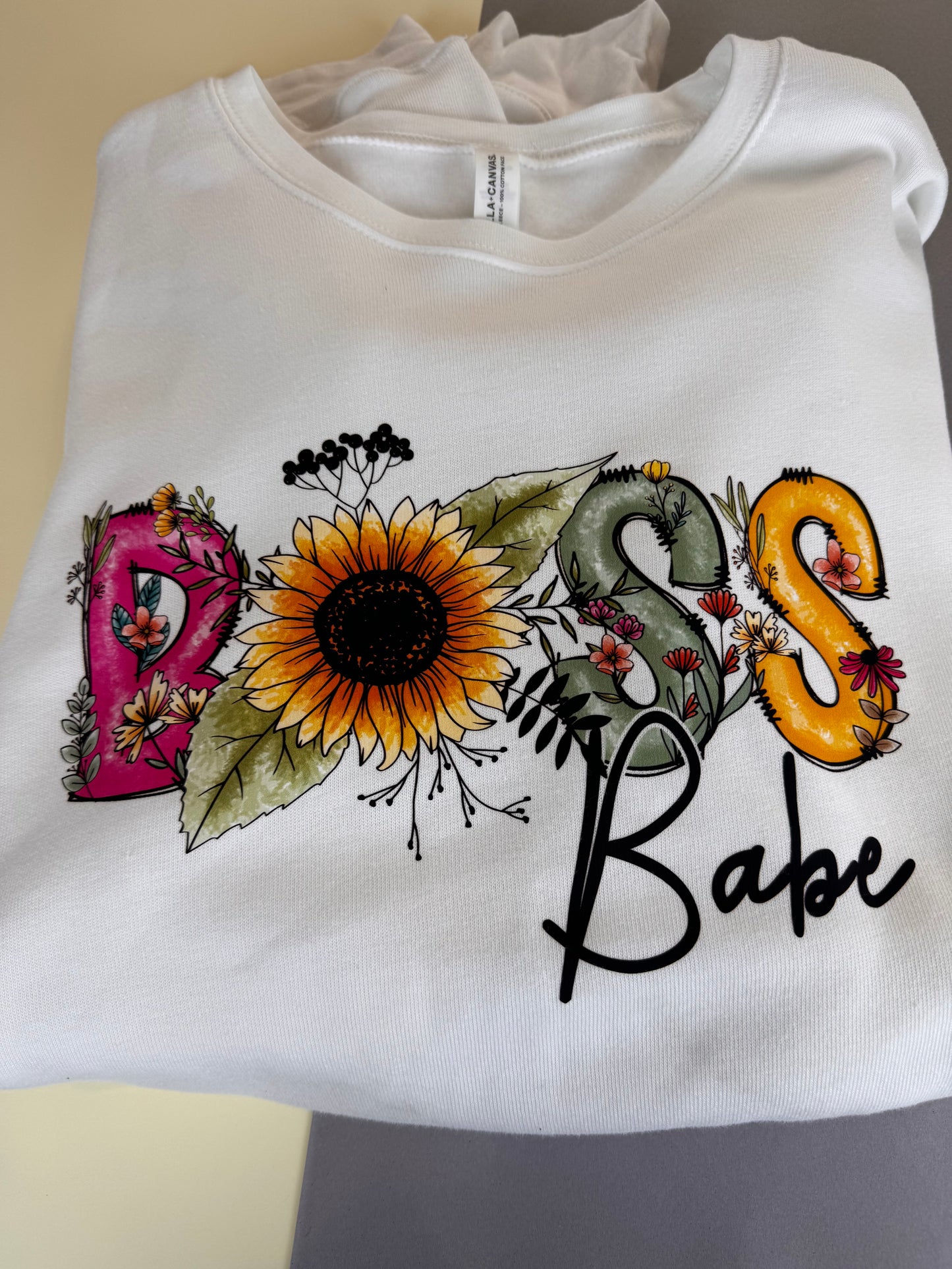 She is a Boss and She is a Babe Crew Neck Sweatshirt