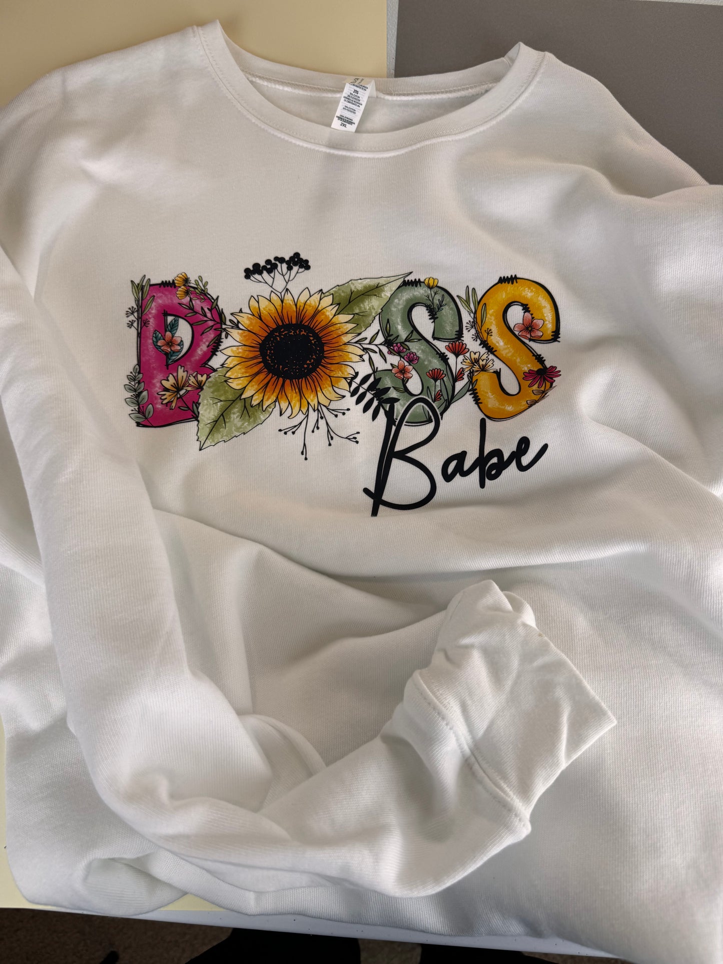 She is a Boss and She is a Babe Crew Neck Sweatshirt