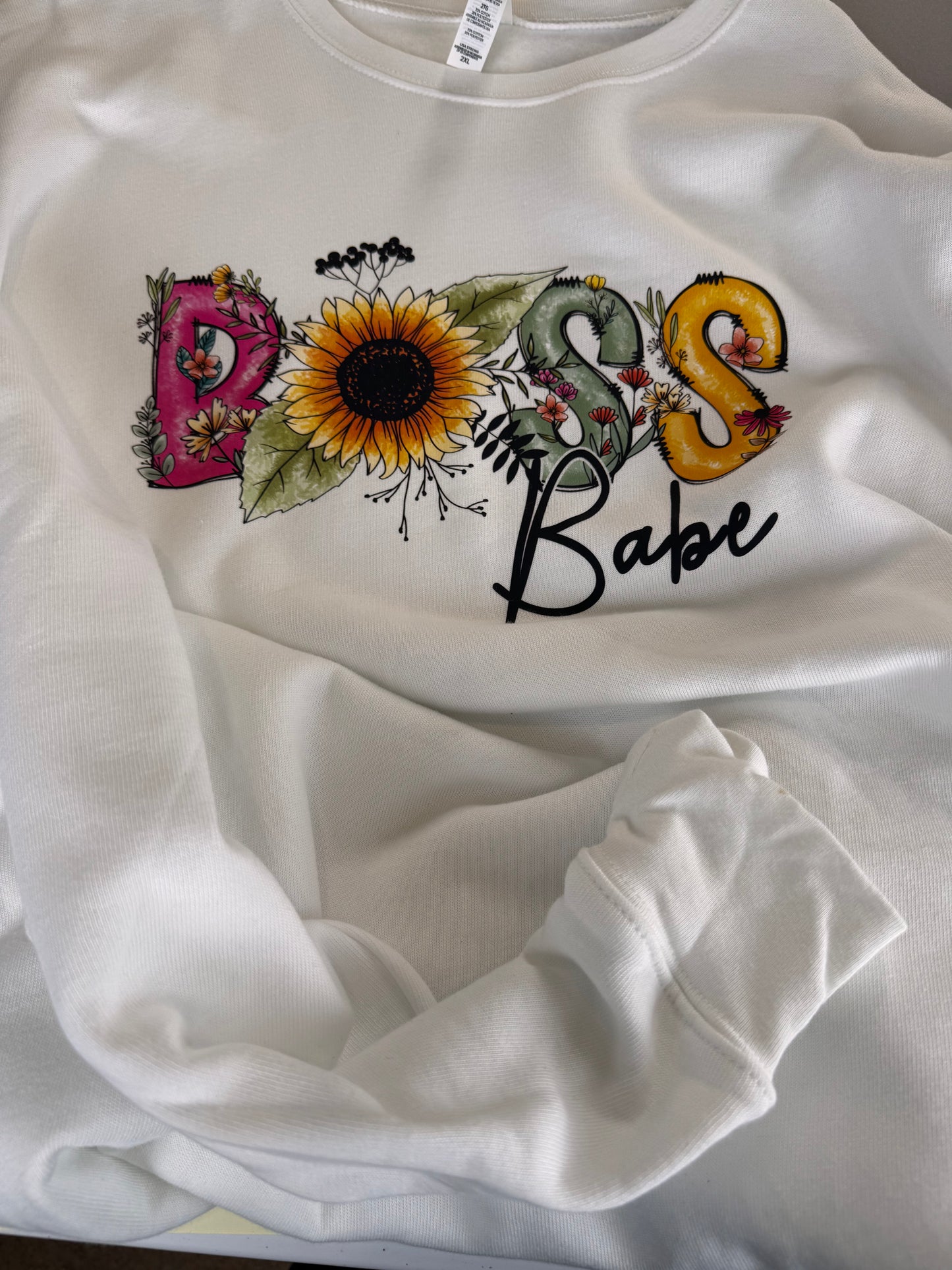 She is a Boss and She is a Babe Crew Neck Sweatshirt