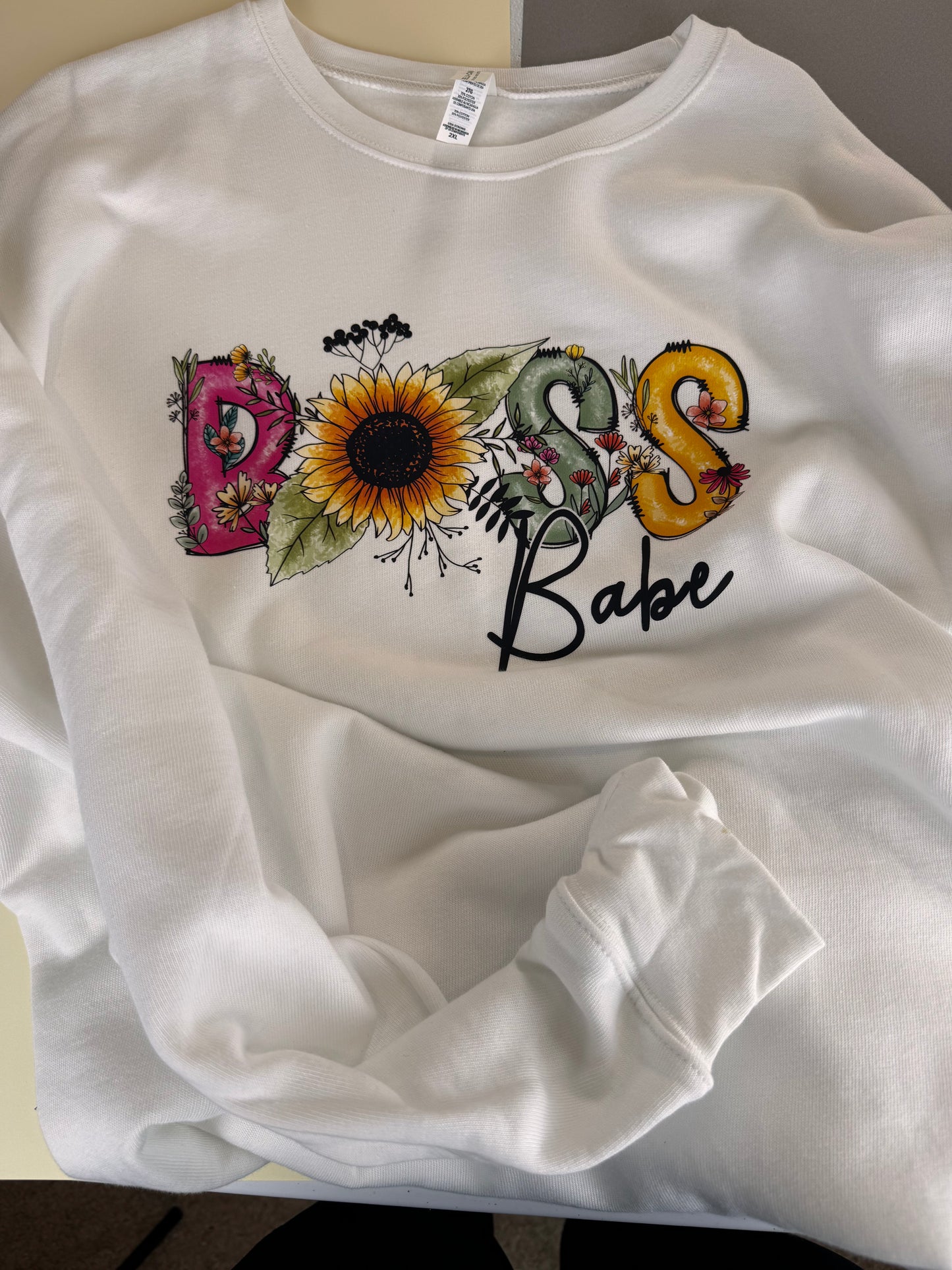 She is a Boss and She is a Babe Crew Neck Sweatshirt