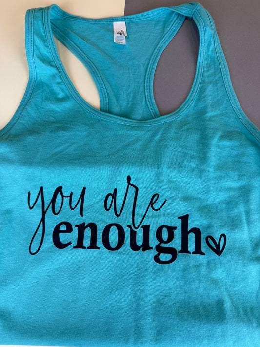 You Are Enough Motivational Racerback Workout Tank Top