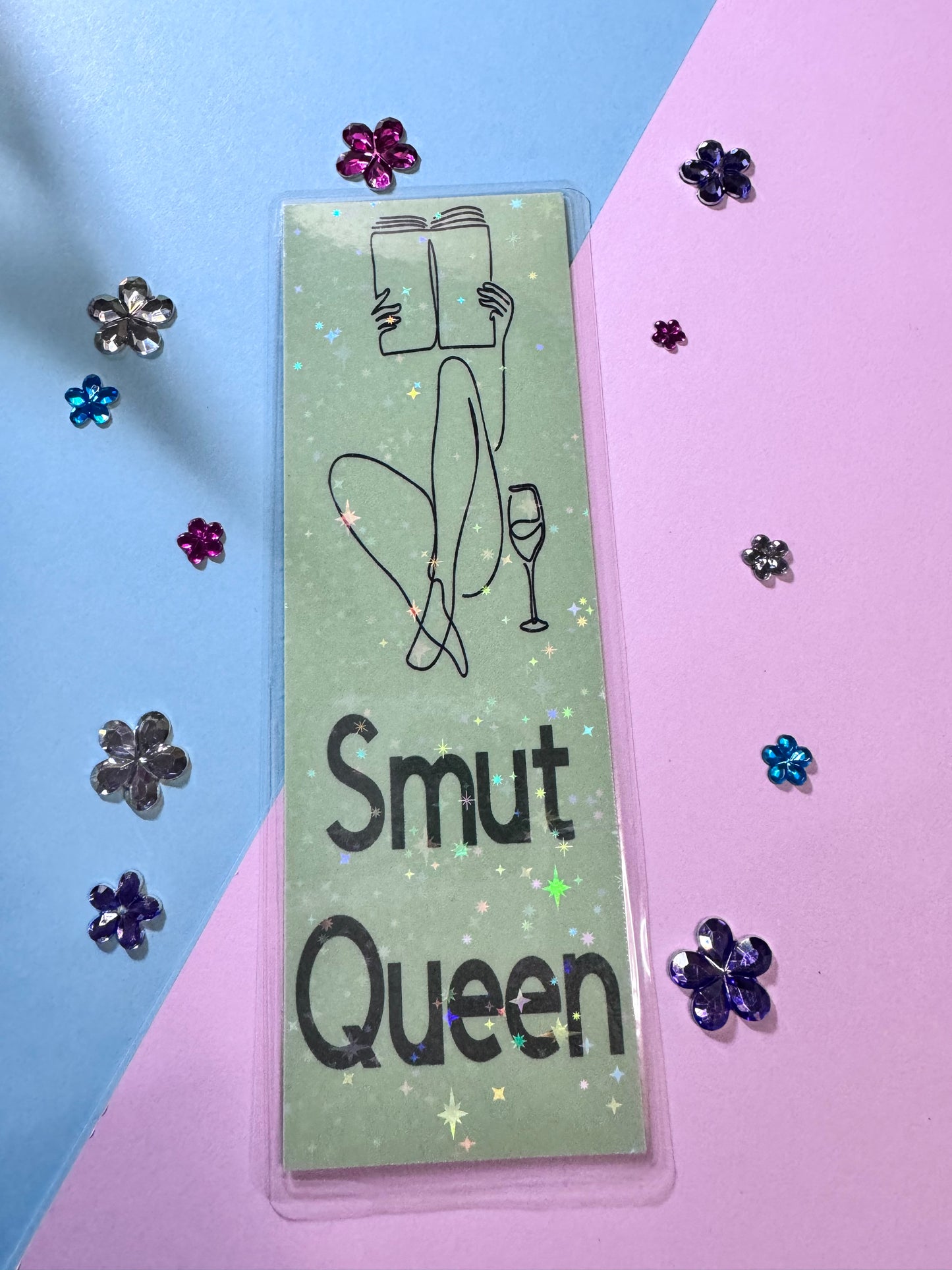 Smut Queen Laminated Holographic Bookmark for Spicy Book Lovers