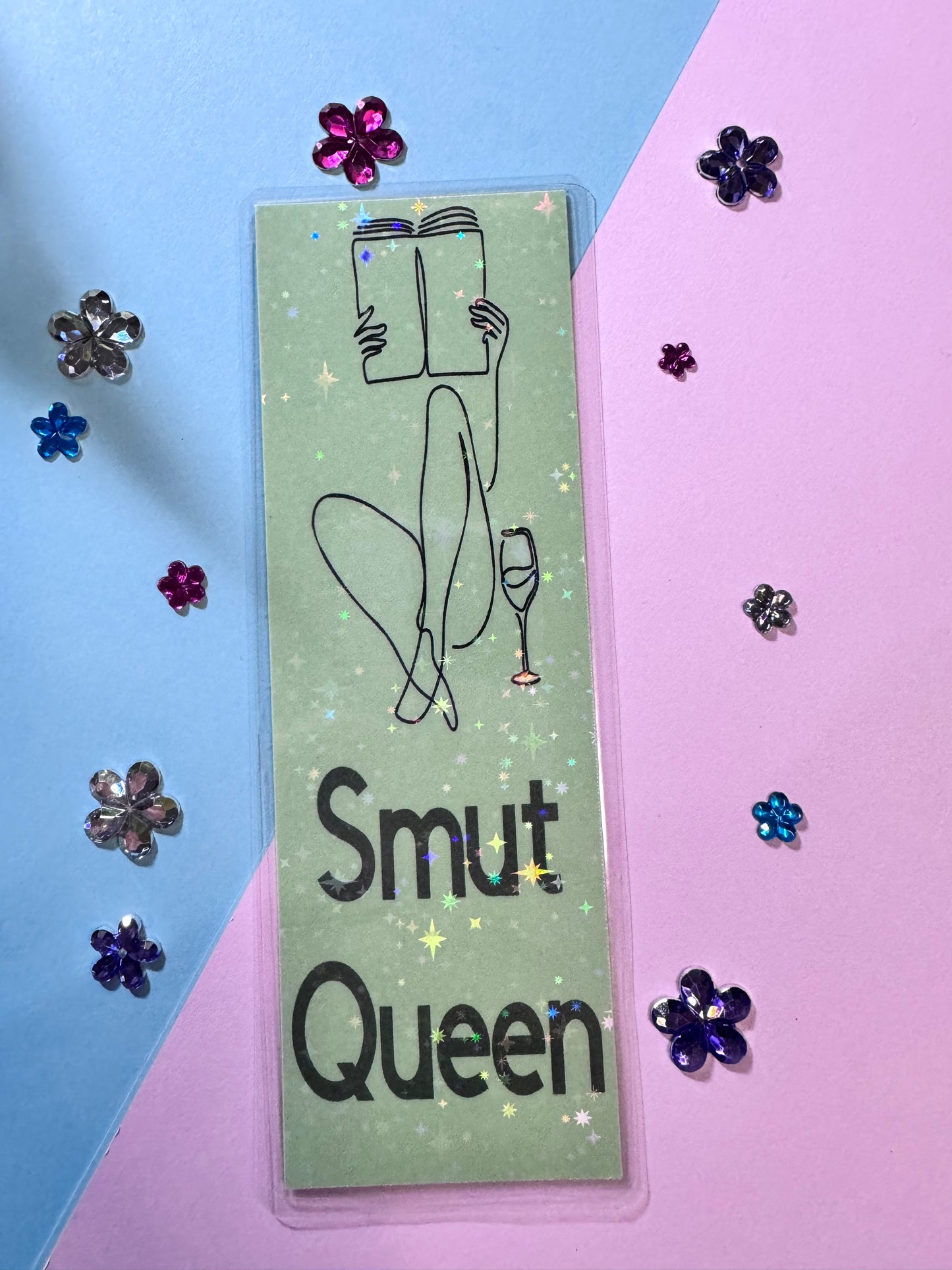 Smut Queen Laminated Holographic Bookmark for Spicy Book Lovers