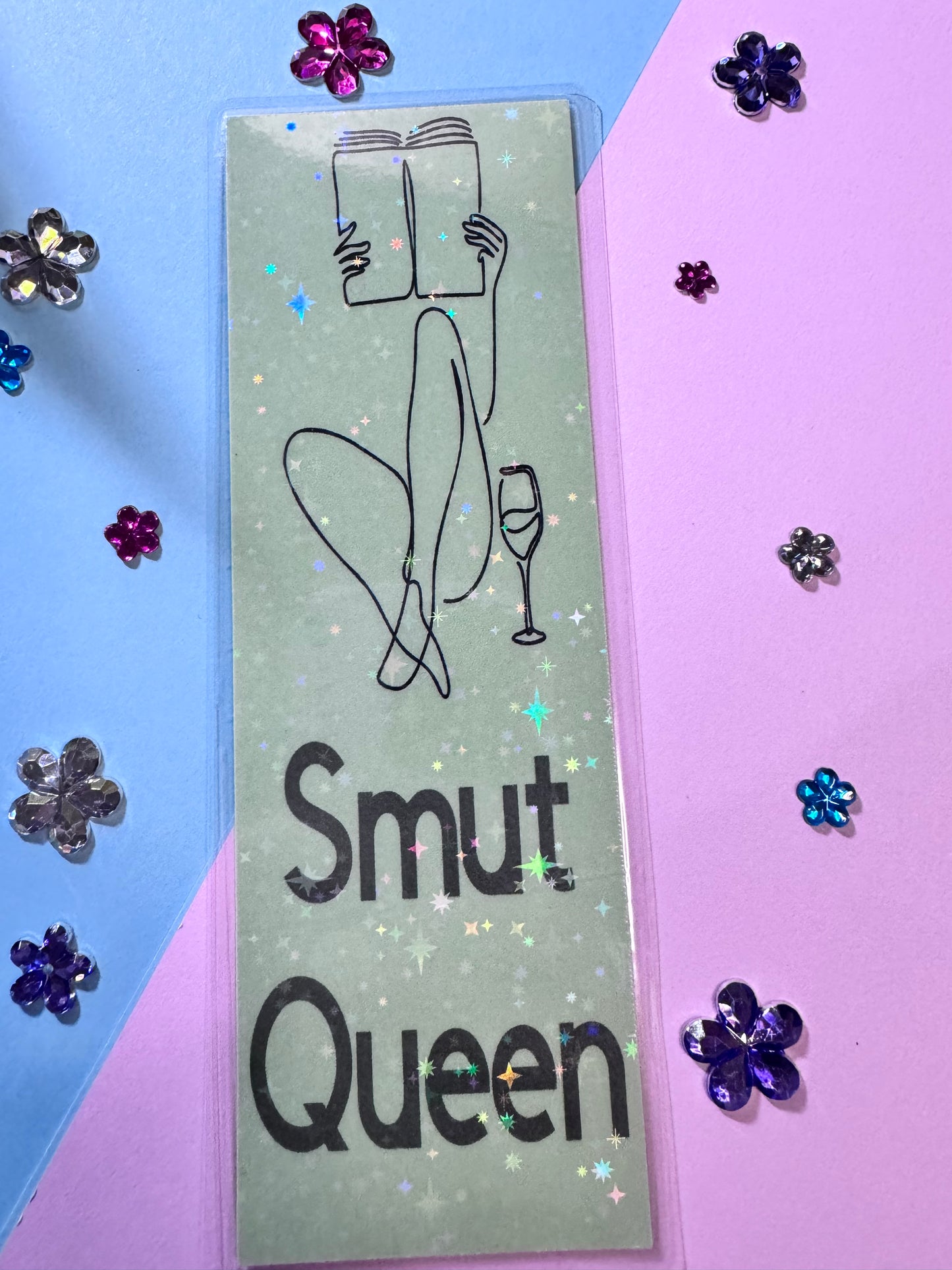 Smut Queen Laminated Holographic Bookmark for Spicy Book Lovers