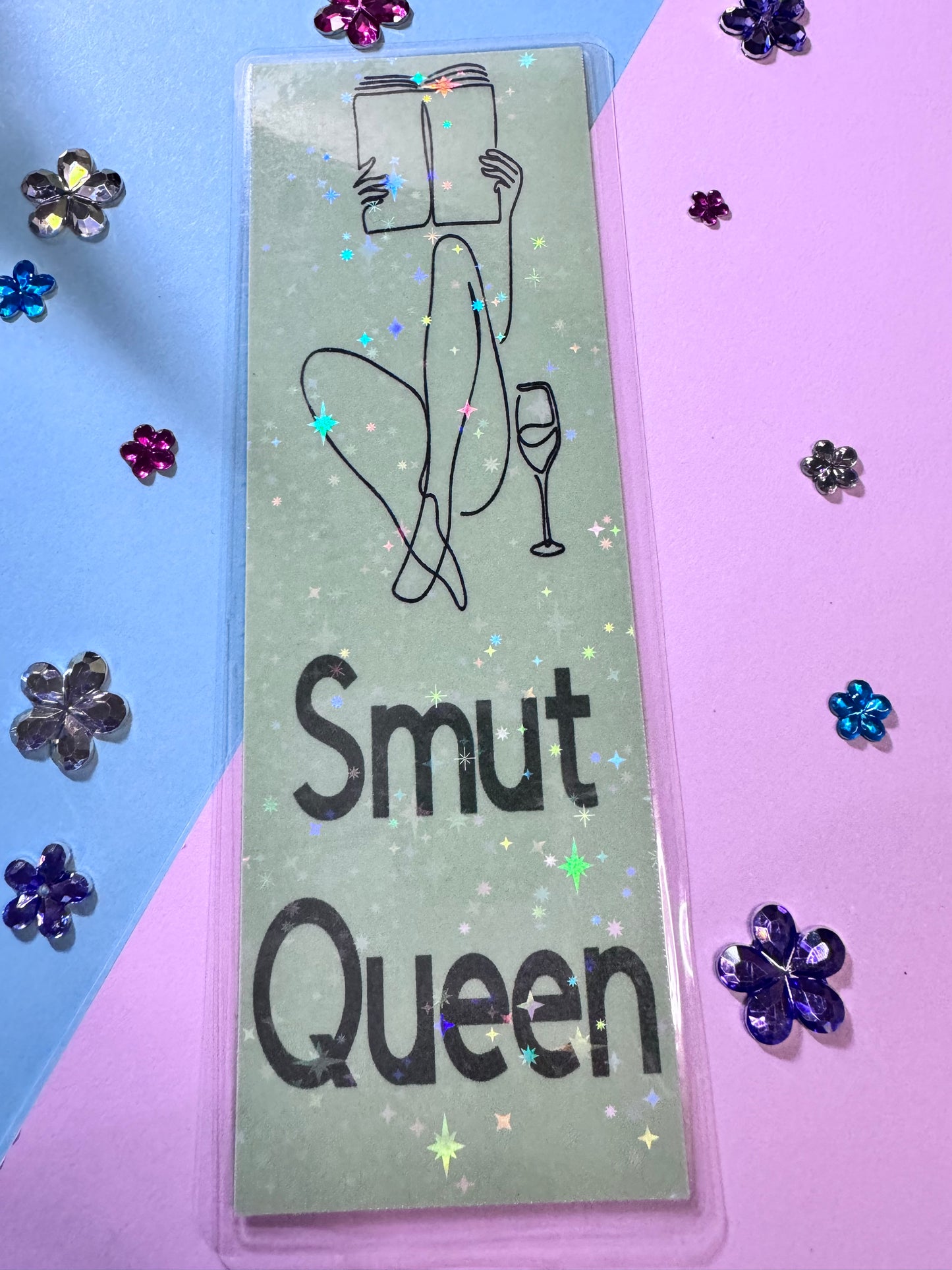 Smut Queen Laminated Holographic Bookmark for Spicy Book Lovers