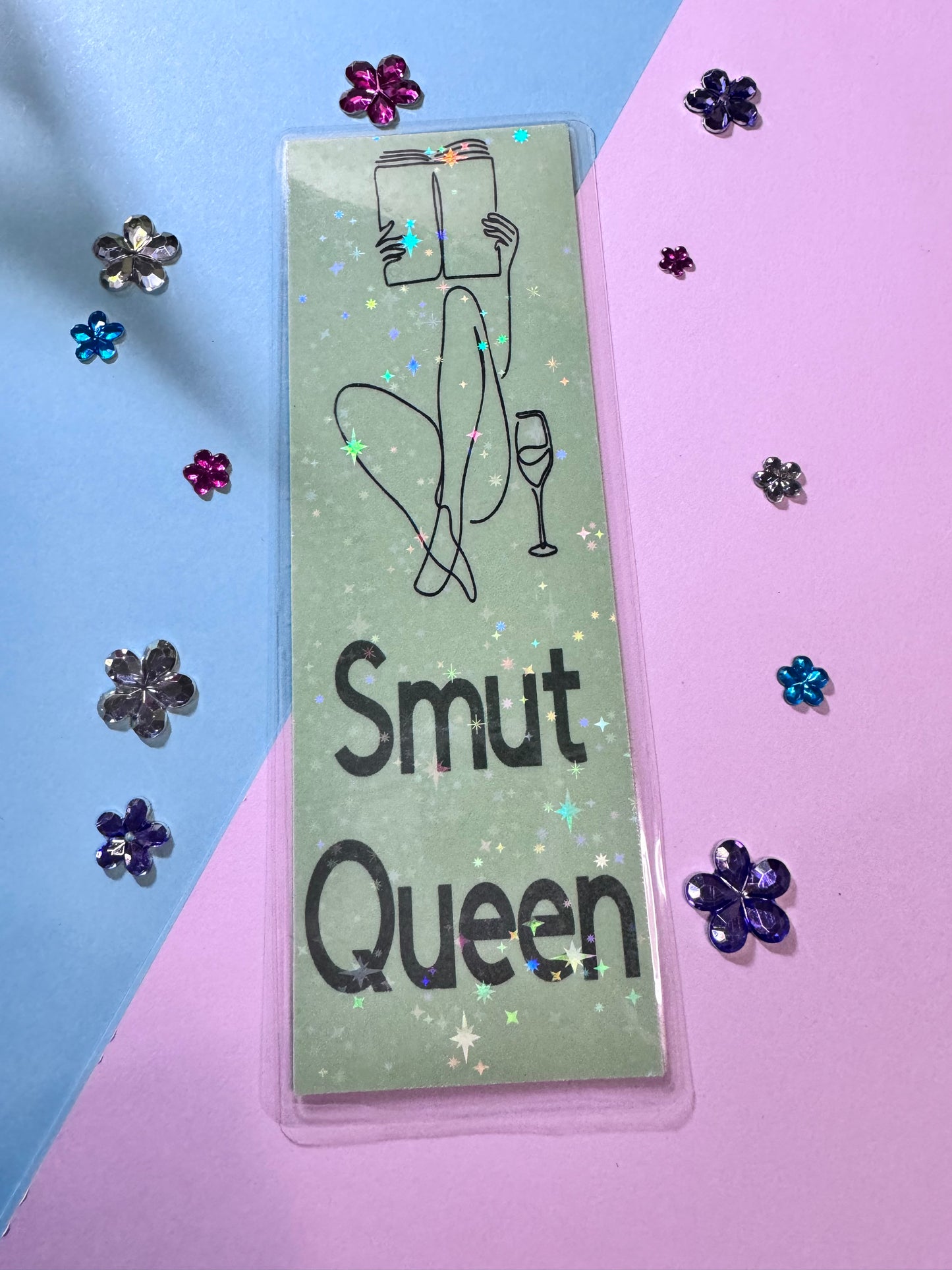 Smut Queen Laminated Holographic Bookmark for Spicy Book Lovers