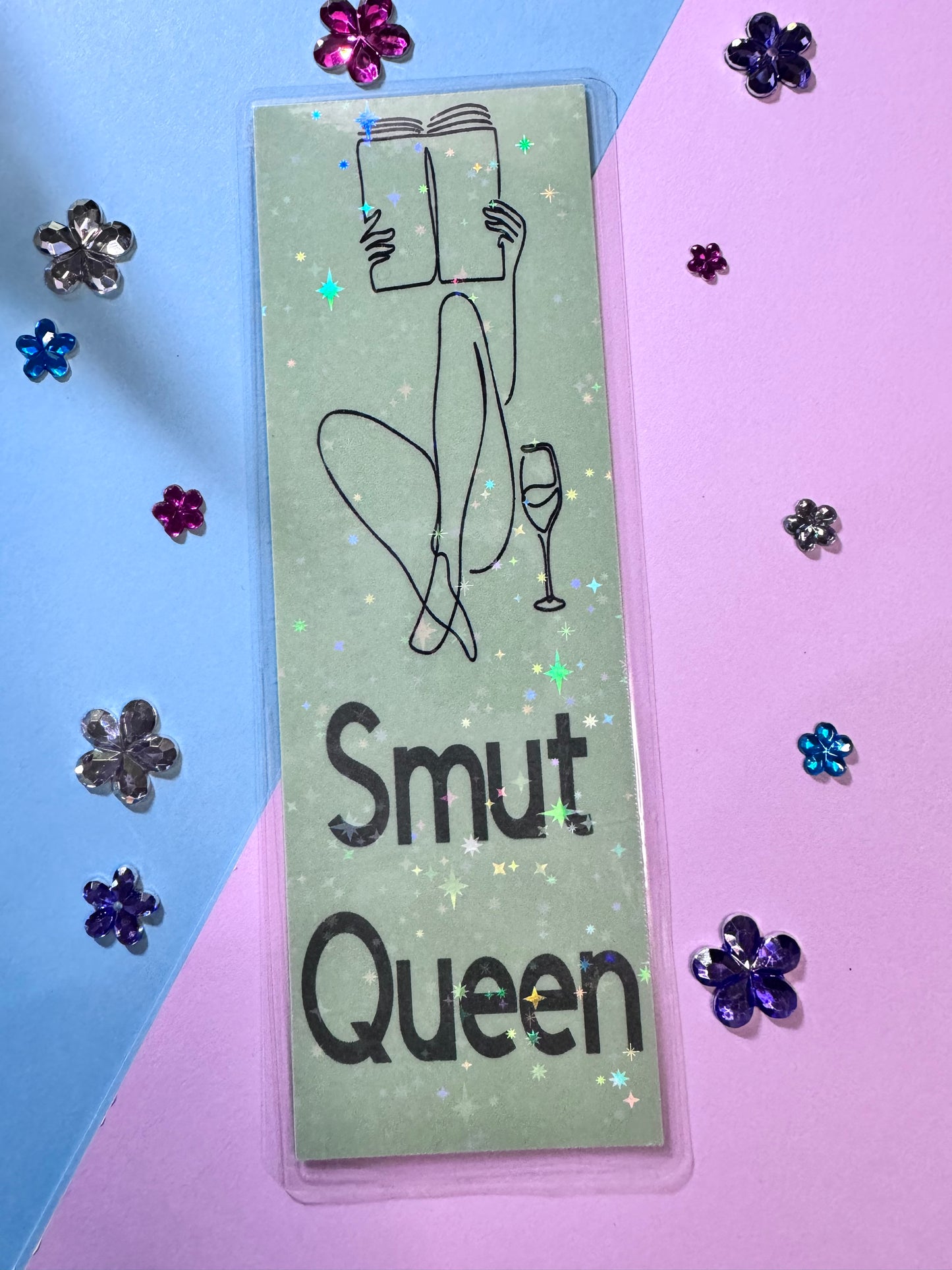 Smut Queen Laminated Holographic Bookmark for Spicy Book Lovers