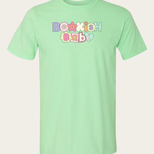 Bookish Babe Mint Green T-shirt - Cotton Fit Tee for Women, Short Sleeve, Summer Wear, Cute Graphic Design