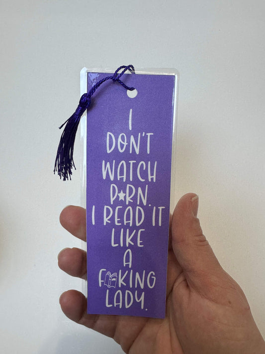 Smut Lovers Bookmark, Funny Adult Page Saver, 1 Bookmark in Purple or Pink