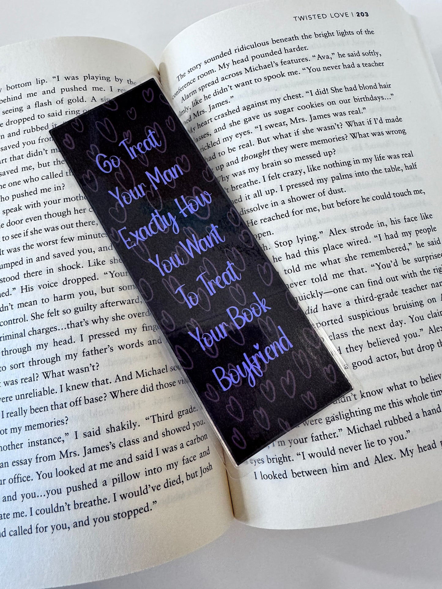 Go Treat Your Man Exactly How You Want To Treat Your Book Boyfriend Laminated Bookmark, Smut Lover Spicy Book Reader Page Saver