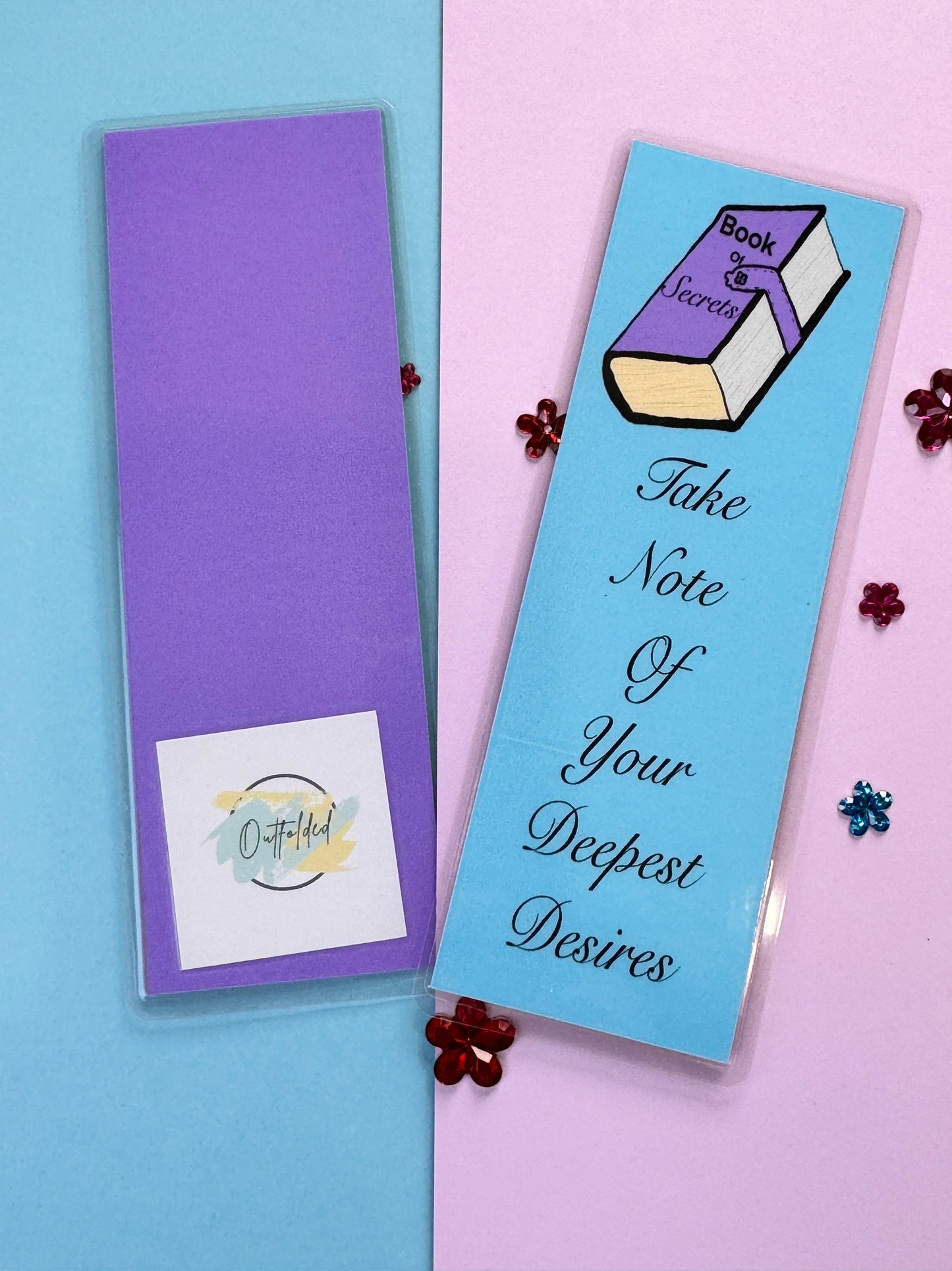 Book of Secrets, Laminated Bookmark, Reading Accessory, Take Note of Your Desires