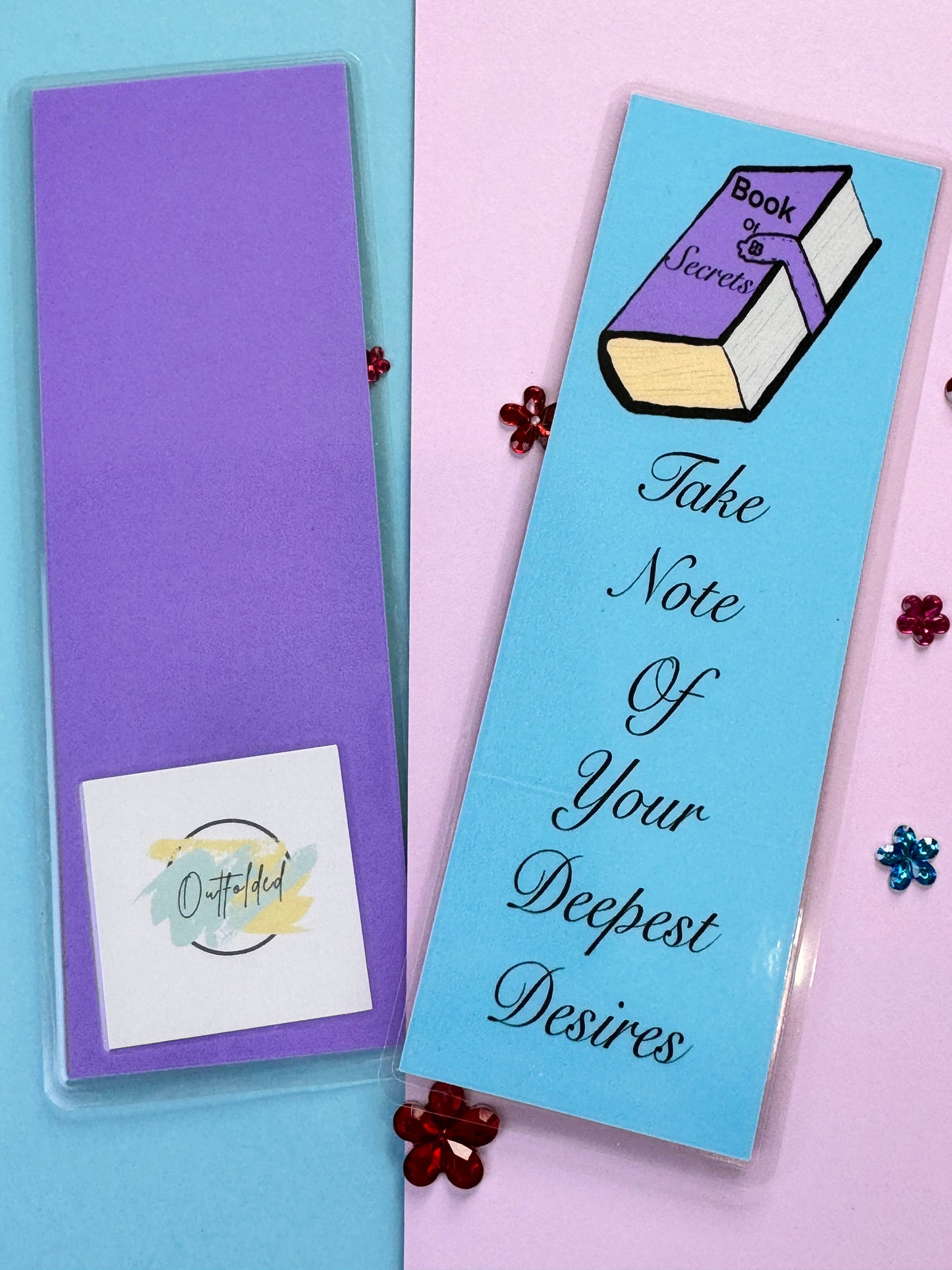 Book of Secrets, Laminated Bookmark, Reading Accessory, Take Note of Your Desires