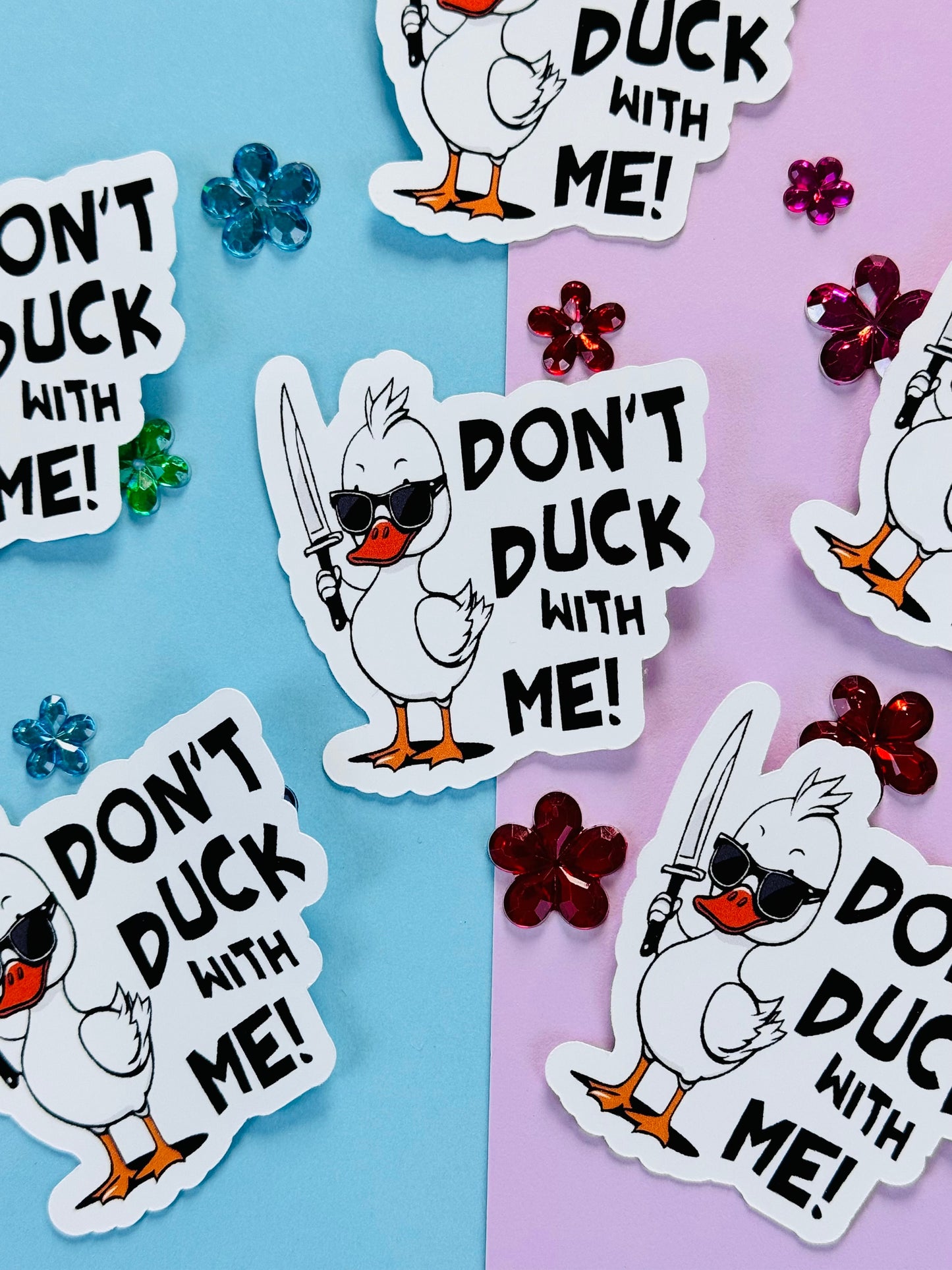 Don't Duck With Me Adorable Sassy Duck Matte Vinyl Die Cut Sticker for Planners and Phone Cases