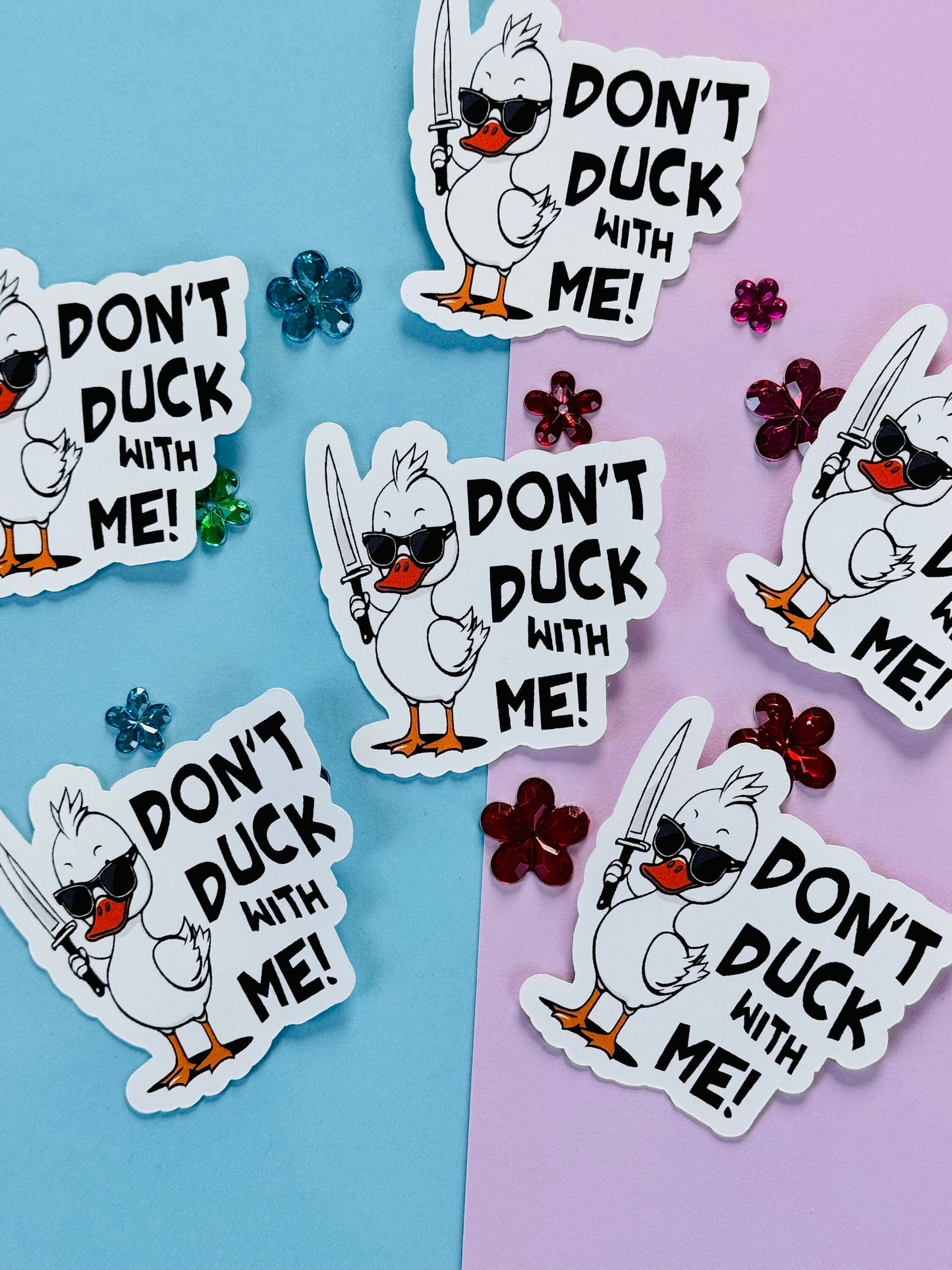 Don't Duck With Me Adorable Sassy Duck Matte Vinyl Die Cut Sticker for Planners and Phone Cases