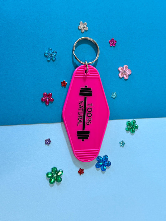 100% Natural Motel Hotel Keychain with UV DTF Design, Double Sided