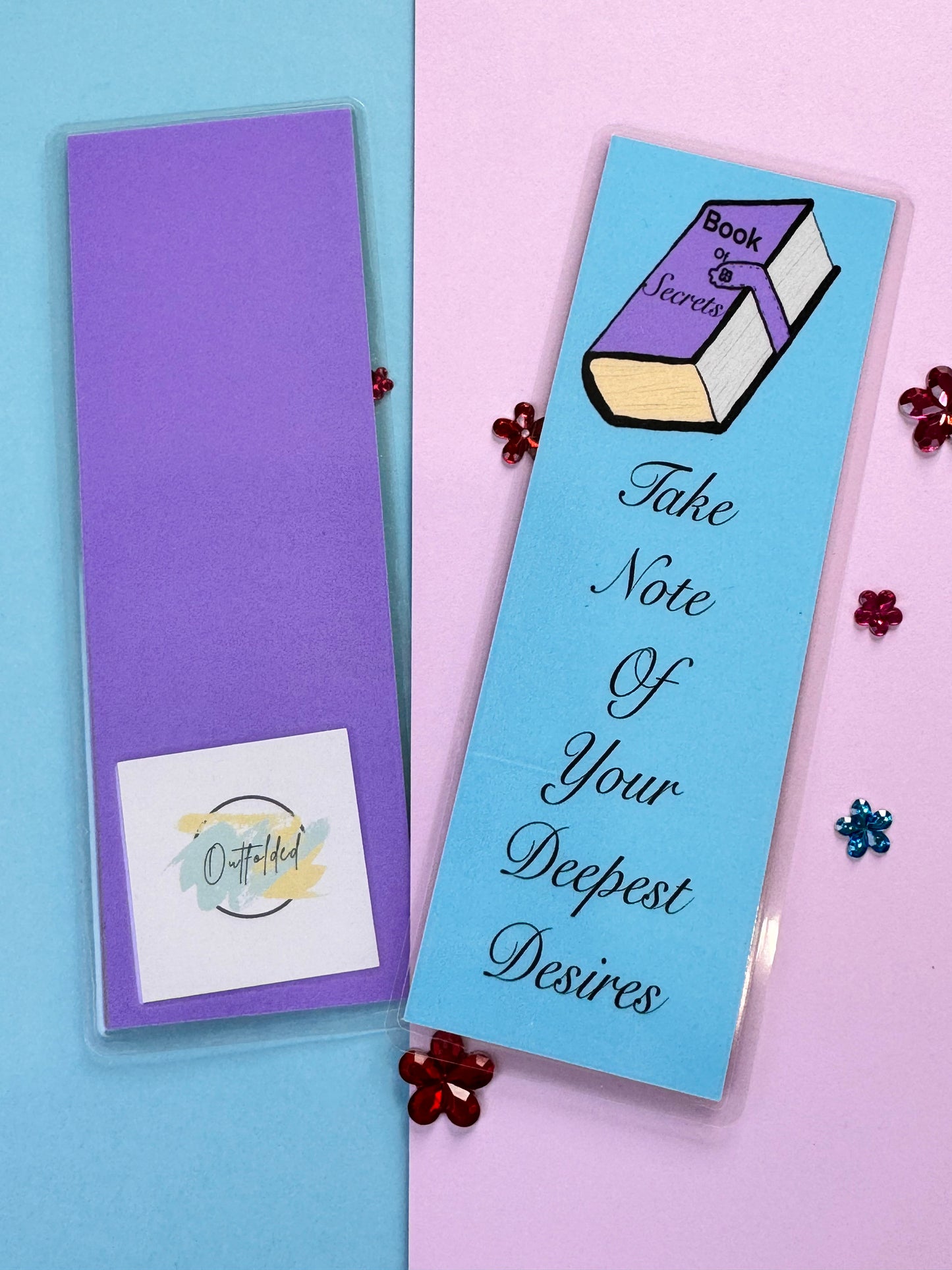 Book of Secrets, Laminated Bookmark, Reading Accessory, Take Note of Your Desires