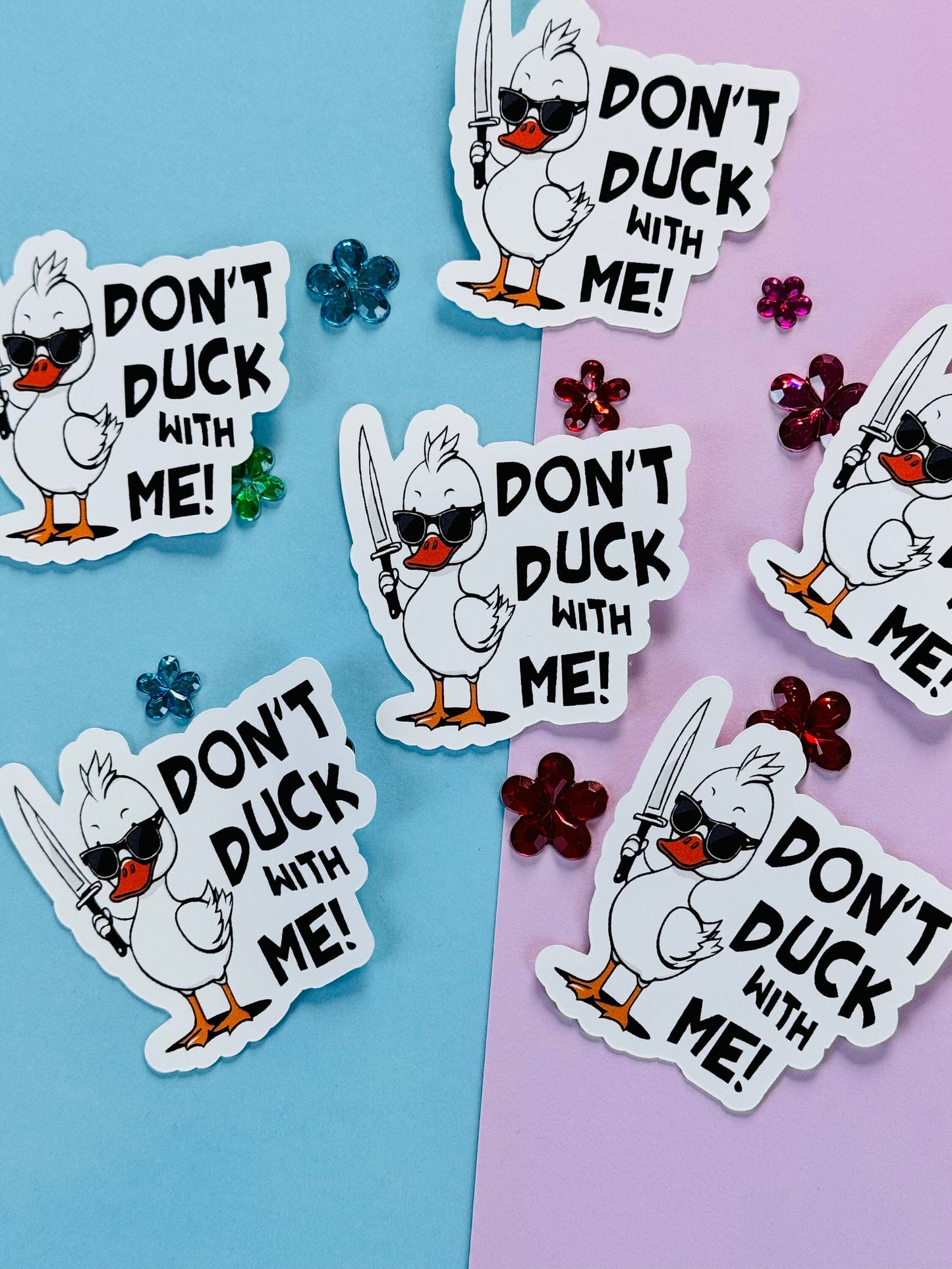 Don't Duck With Me Adorable Sassy Duck Matte Vinyl Die Cut Sticker for Planners and Phone Cases