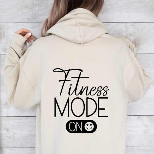 Fitness Mode On Independent Trading Company Bone Colored Hooded Sweatshirt