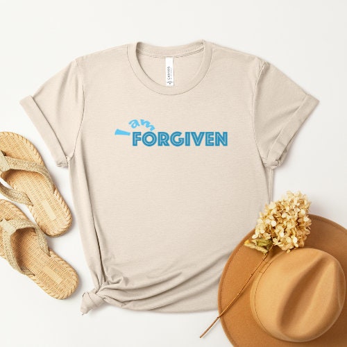 I Am Forgiven Heather Oatmeal Bella and Canvas T-shirt