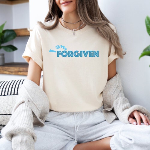 I Am Forgiven Heather Oatmeal Bella and Canvas T-shirt