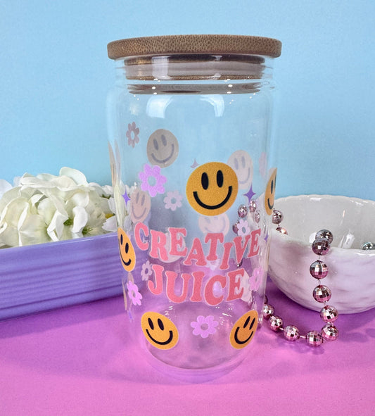 Iced Coffee Glass Cup, Created for a Purpose, Motivational Cup, Anxiety Self Love