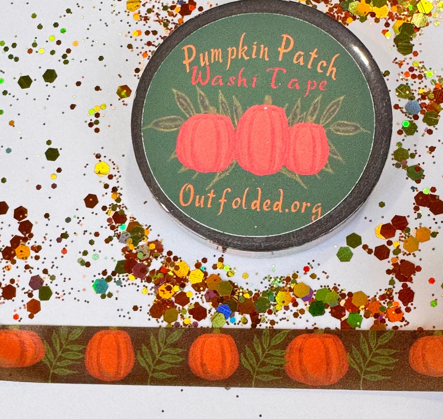 Fall Pumpkins Design Washi Tape, 1 cm width 5 m length, Original Artwork