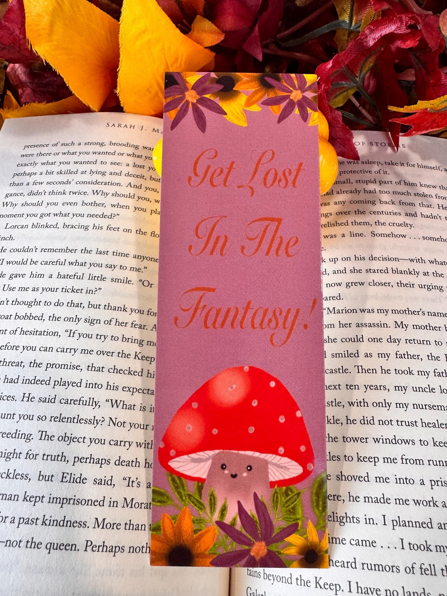Bookmark for Fall, Get Lost In The Fantasy, For Readers and Book Lovers, Autumn Season