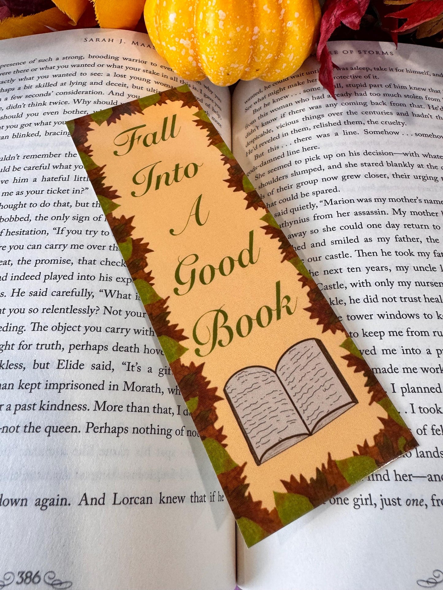 Bookmark for Fall, Fall Into A Good Book, Autumn Leaves, For Readers and Book Lovers, Autumn Season
