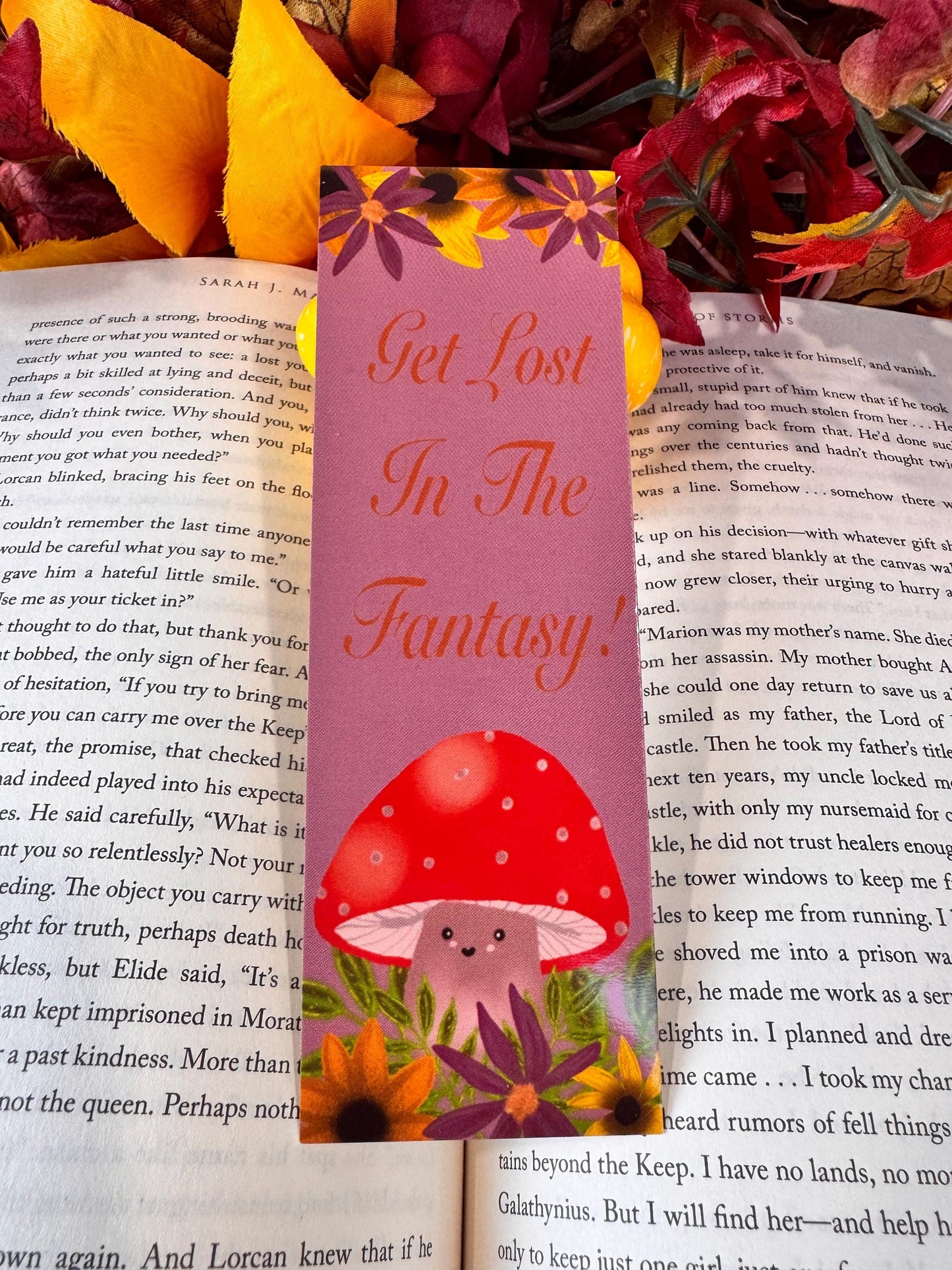 Bookmark for Fall, Get Lost In The Fantasy, For Readers and Book Lovers, Autumn Season