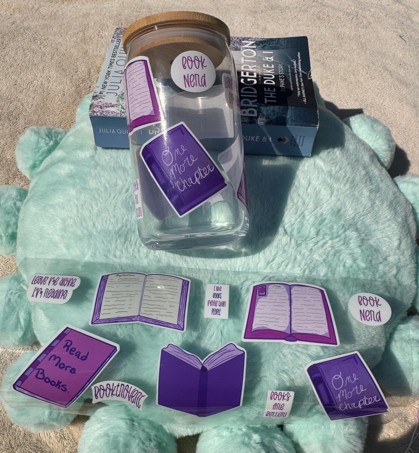 Book Lover Glass Beer Can, Cup For Readers and Book Lovers, Libby Glass Can, Iced Coffee Glass