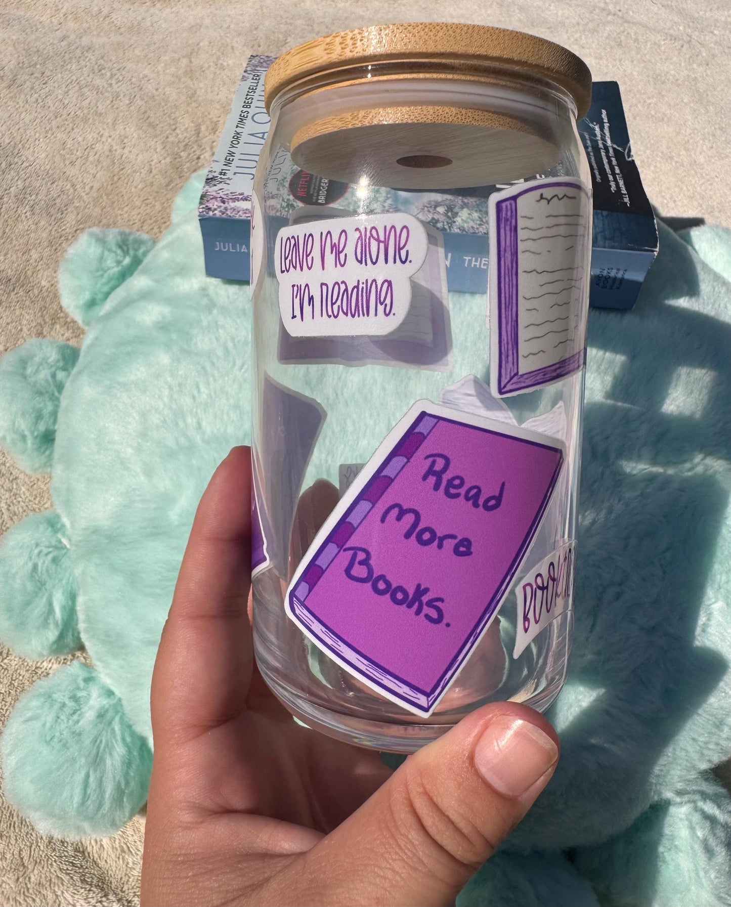 Book Lover Glass Beer Can, Cup For Readers and Book Lovers, Libby Glass Can, Iced Coffee Glass