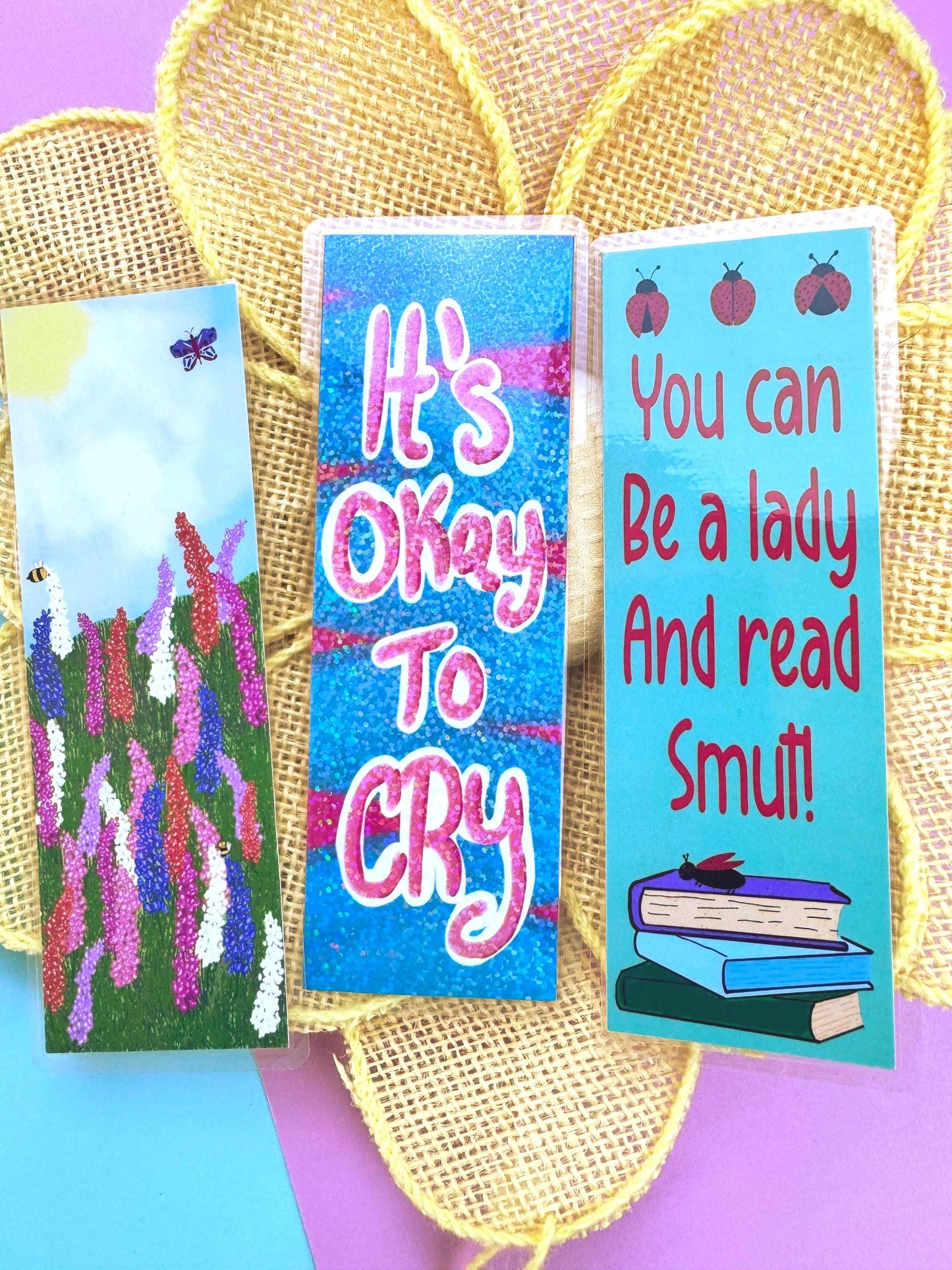 July Monthly Bookmarks, Set of 3 Laminated Bookmarks