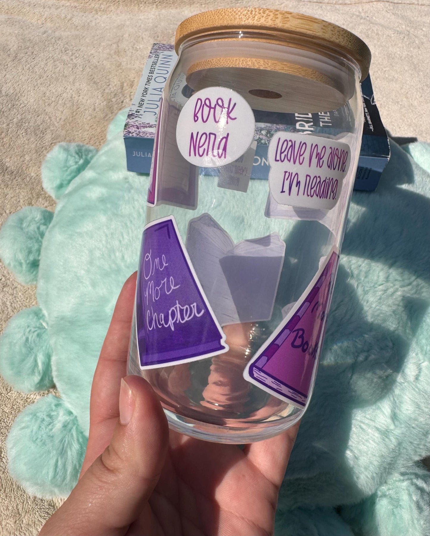 Book Lover Glass Beer Can, Cup For Readers and Book Lovers, Libby Glass Can, Iced Coffee Glass