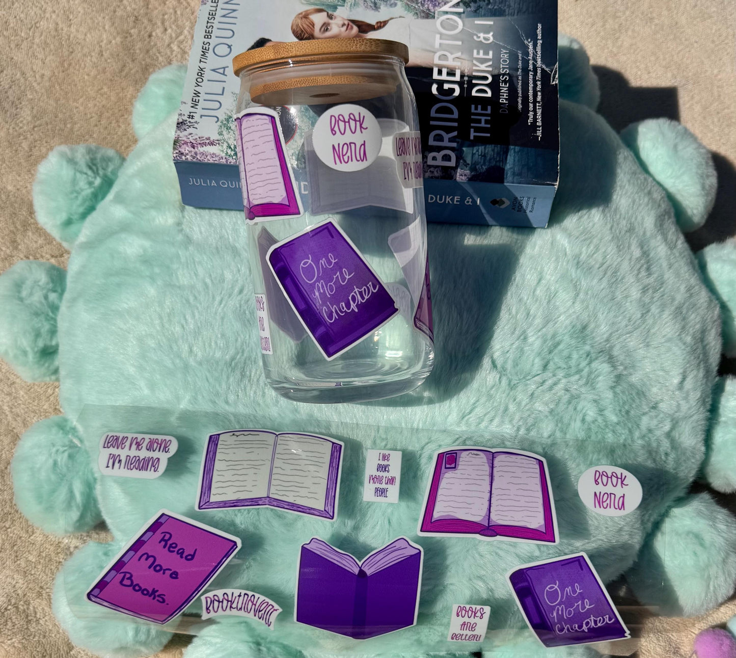Book Lover Glass Beer Can, Cup For Readers and Book Lovers, Libby Glass Can, Iced Coffee Glass