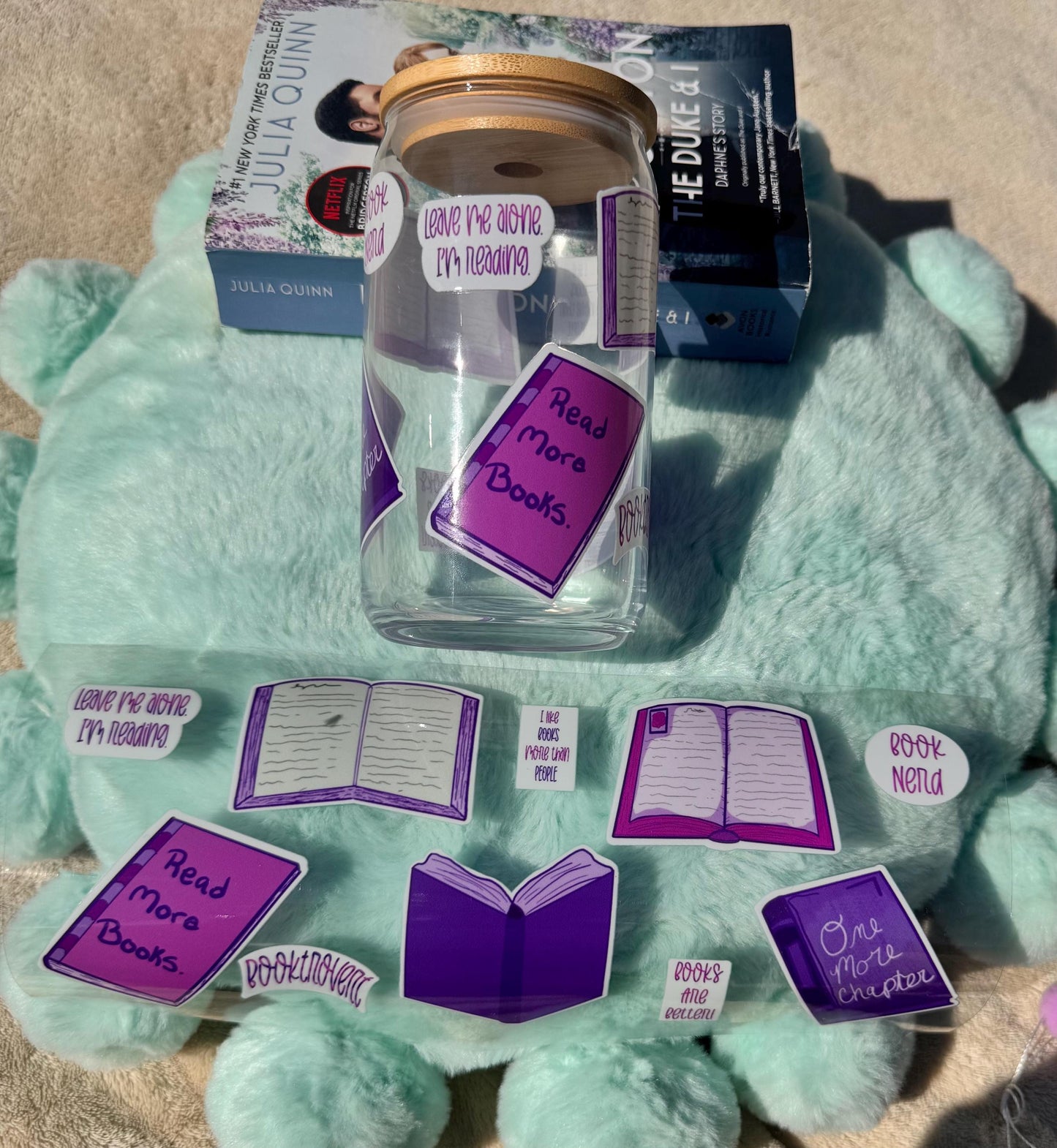 Book Lover Glass Beer Can, Cup For Readers and Book Lovers, Libby Glass Can, Iced Coffee Glass