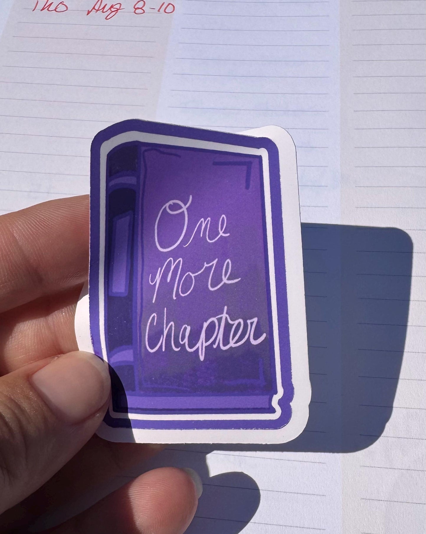 One More Chapter Matte Vinyl Sticker For Book Lovers 2.3 Inch Easy Peel Sticker for Planners Kindle Cases Phone Case Decor Agendas and More