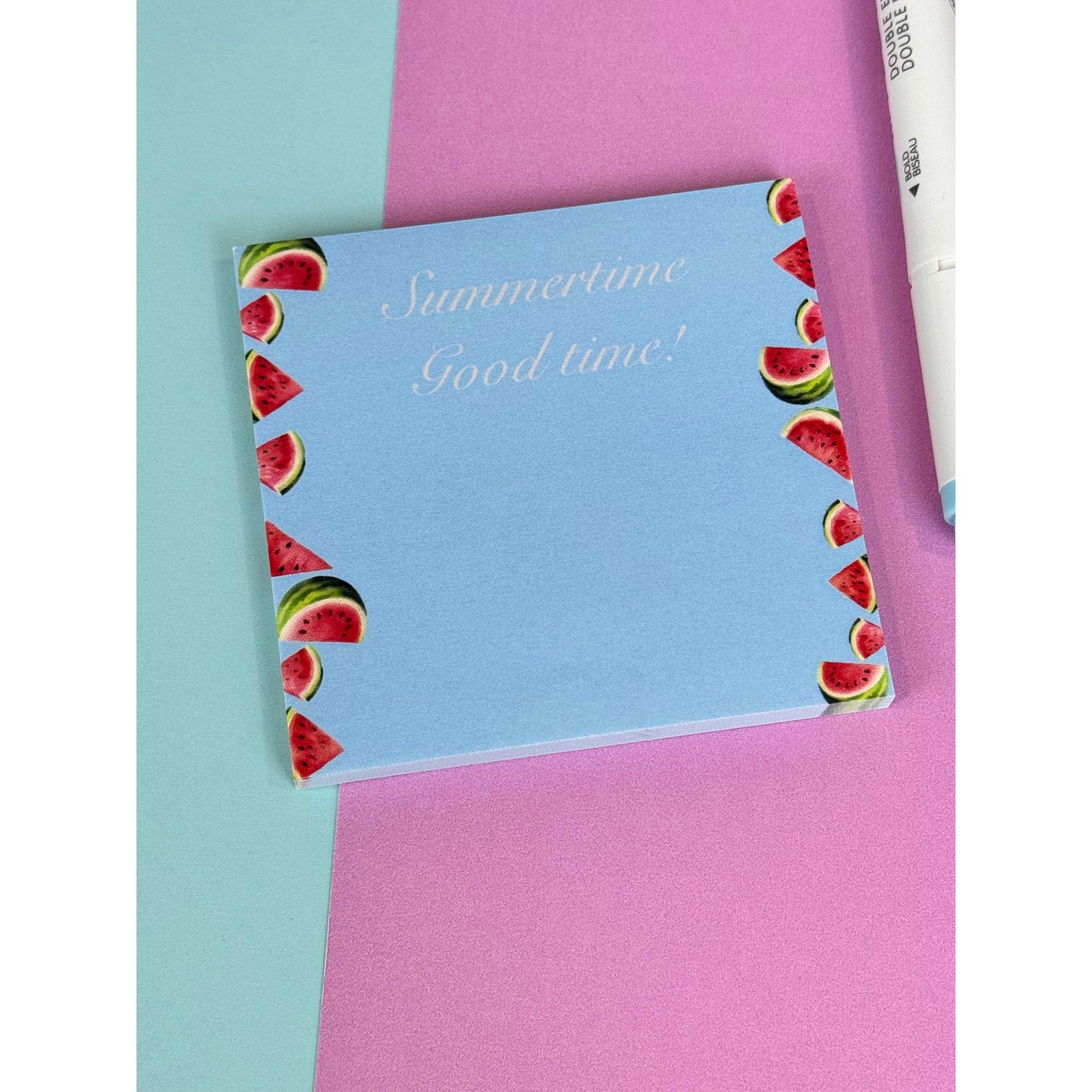Watermelon Summertime Good Time Sticky Notes- 3x3 Notepad 50 Pages