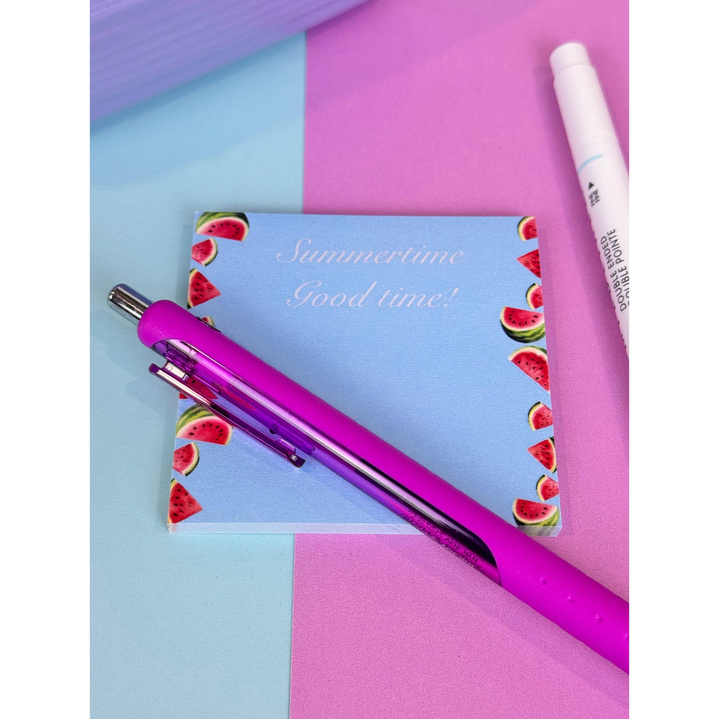 Watermelon Summertime Good Time Sticky Notes- 3x3 Notepad 50 Pages