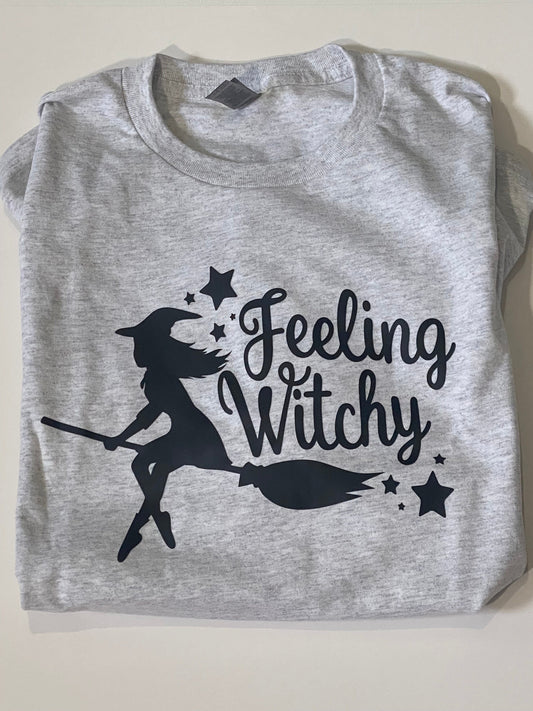 Halloween T-shirt with the saying “Feeling Witchy” Funny Fall Shirts