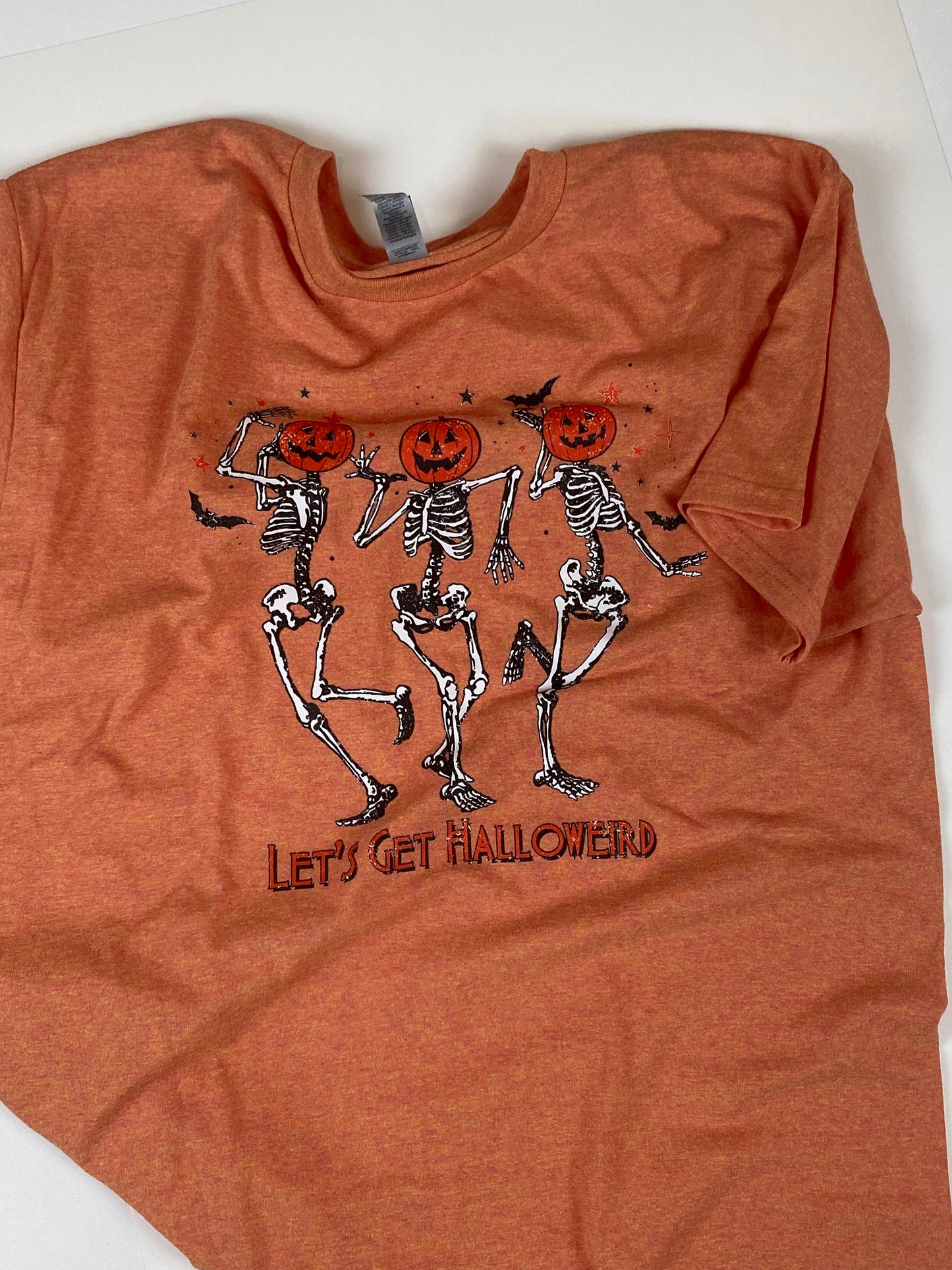 Dancing Skeletons Lets Get Halloweird Halloween Fall T-Shirt