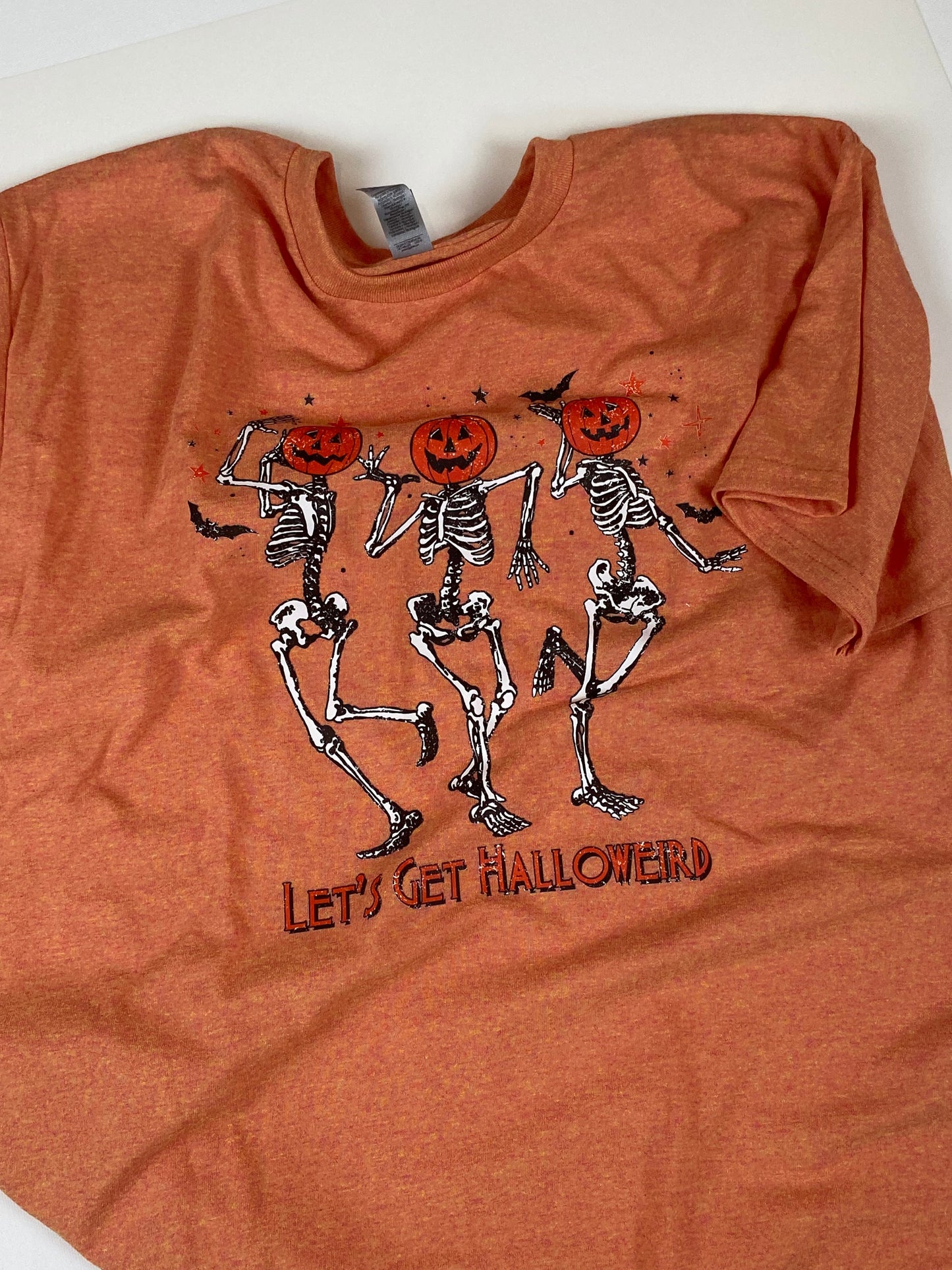 Dancing Skeletons Lets Get Halloweird Halloween Fall T-Shirt
