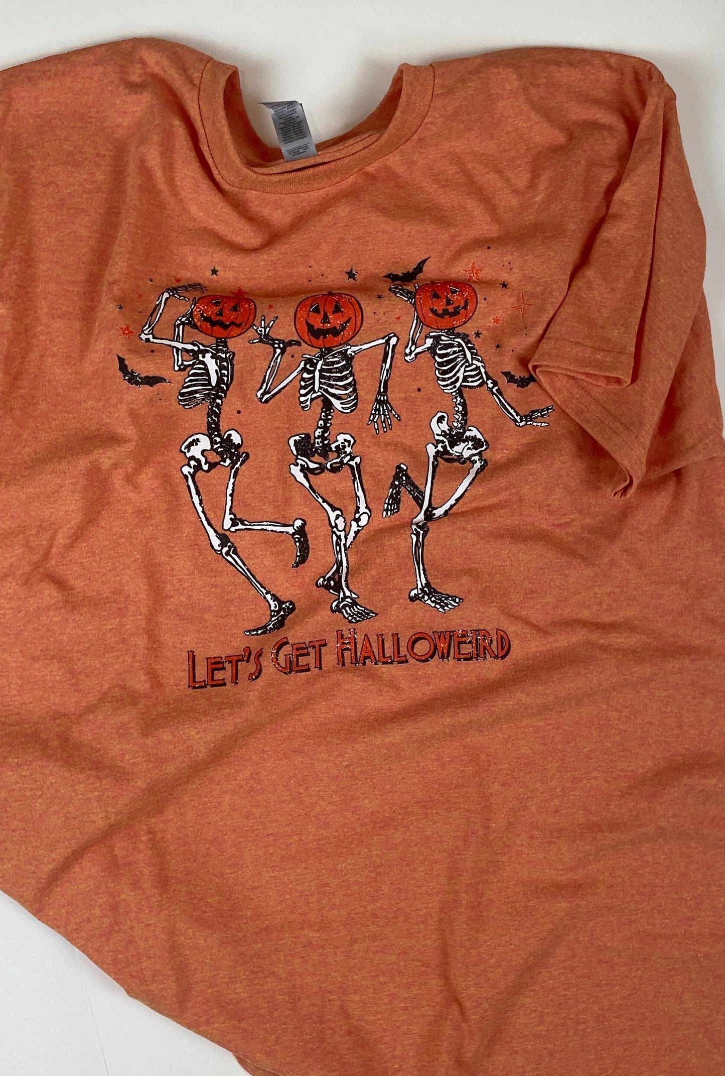 Dancing Skeletons Lets Get Halloweird Halloween Fall T-Shirt