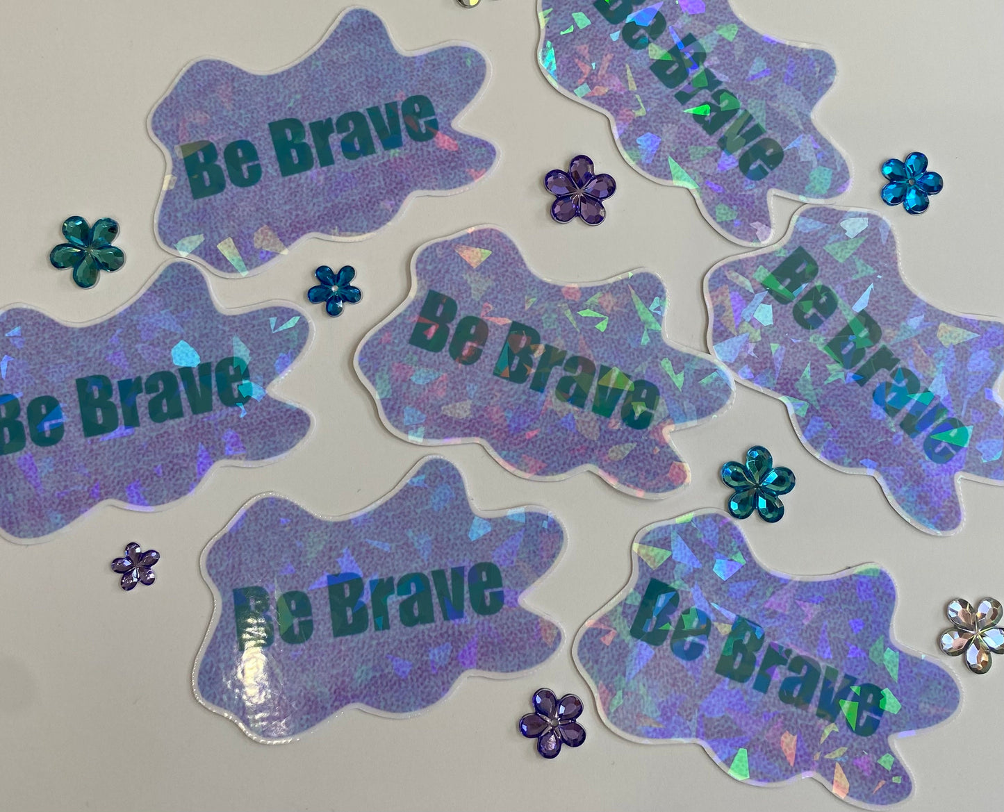Be Brave Holographic Waterproof Sticker, Use for Planners, Agendas, Water Bottles, Journals, Kindles, Laptops
