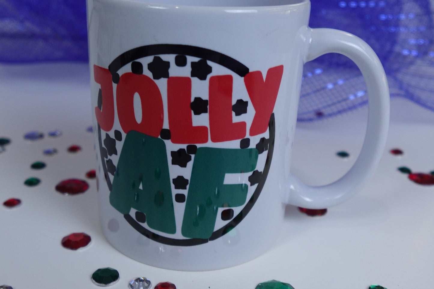 Jolly AF Christmas Holiday Coffee Mug, Sublimated 11 or 15Fluid Oz Cup